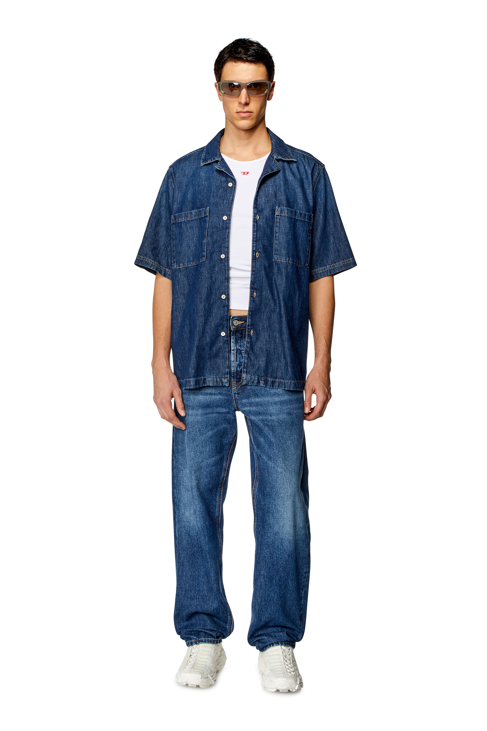 Diesel - D-PAROSHORT, Man Bowling shirt in denim in Blue - Image 2