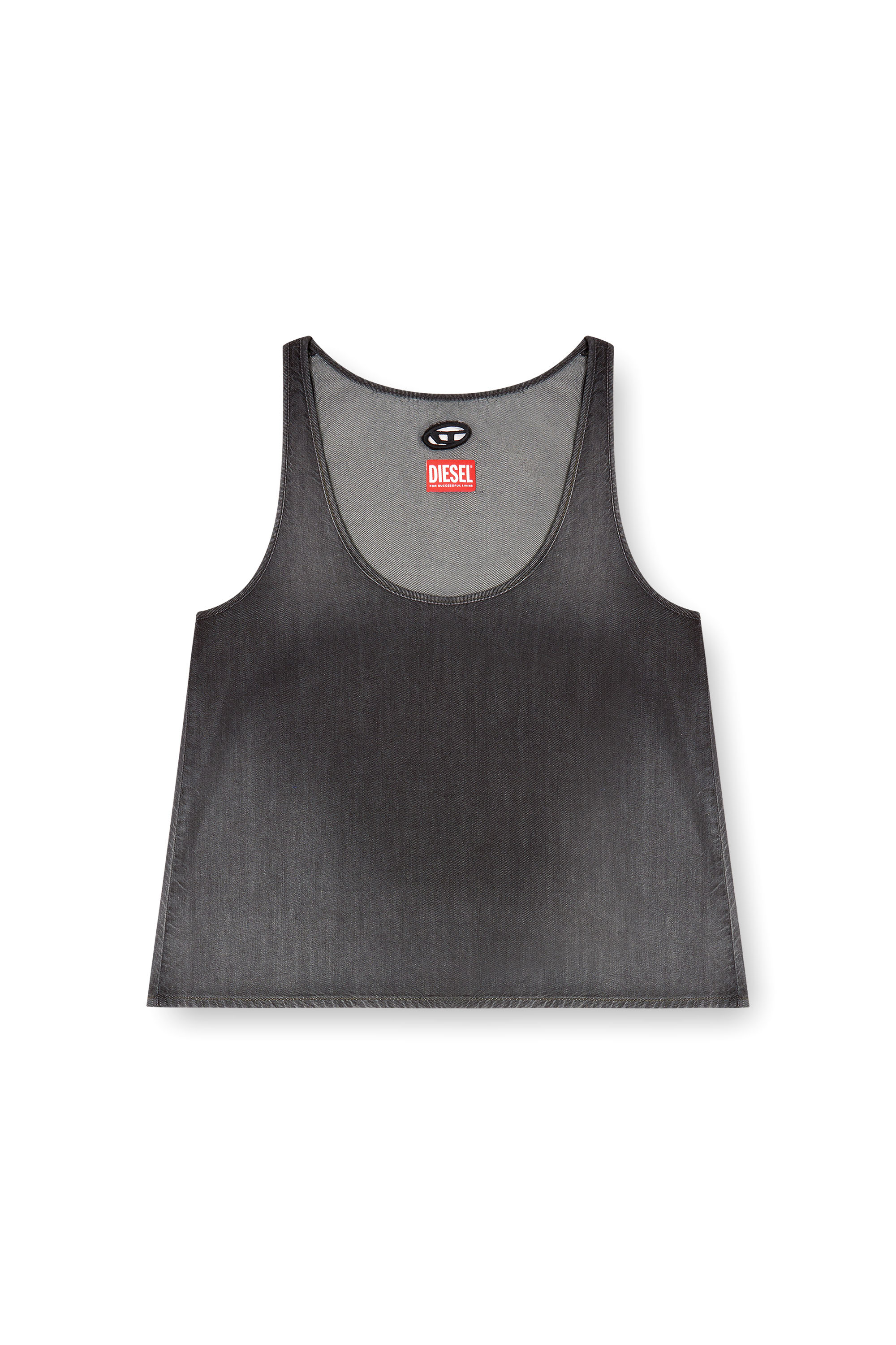 Diesel - DE-MISY-S, Woman's Sleeveless top in lightweight denim in Black - 2