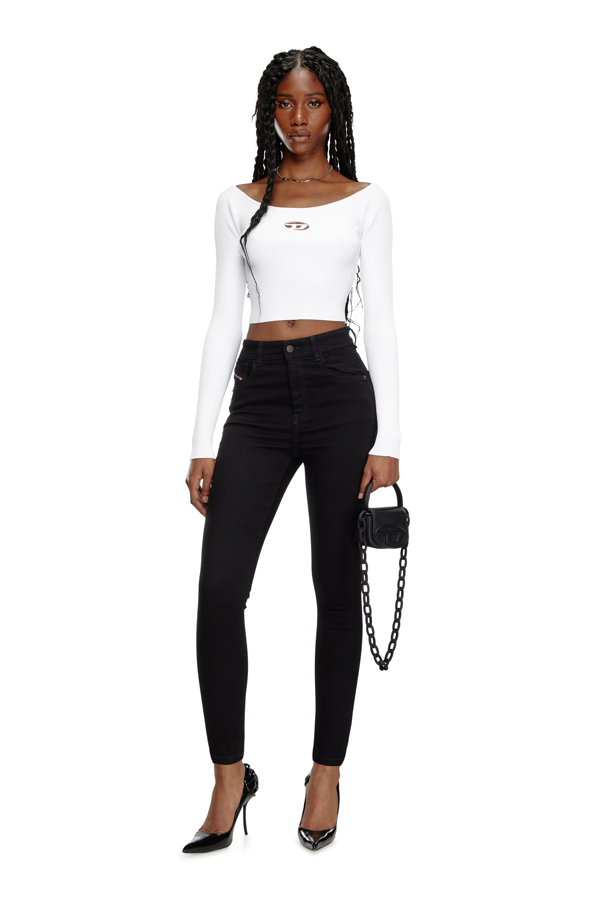 Skinny Jeans 1984 Slandy-High 069EF, Black/Dark grey Diesel - Woman's Skinny Jeans 1984 Slandy-High 069EF, Black/Dark grey - 1