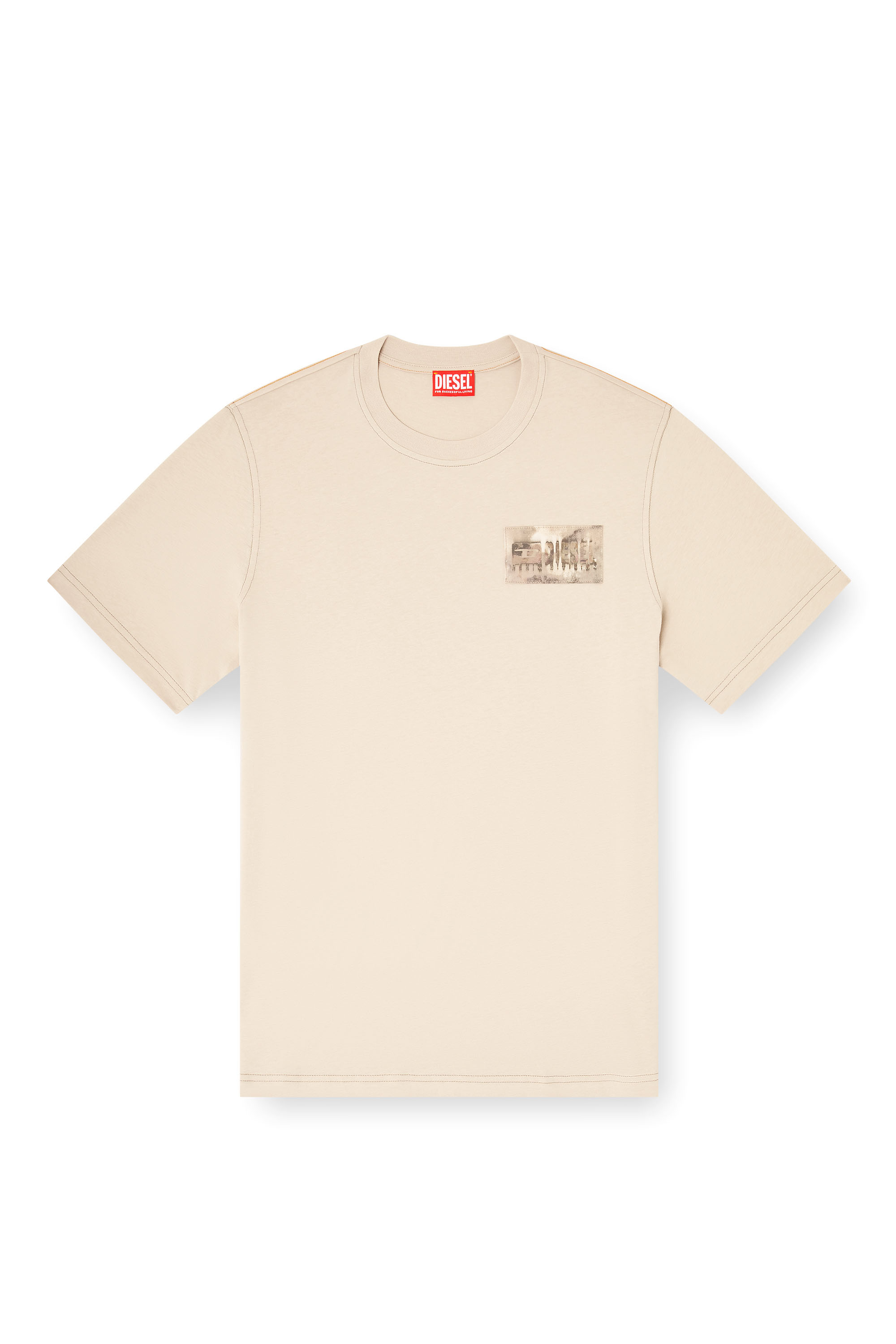 Diesel - T-ADJUST-V4, Man's T-shirt with camouflage patch in Light Brown - 2