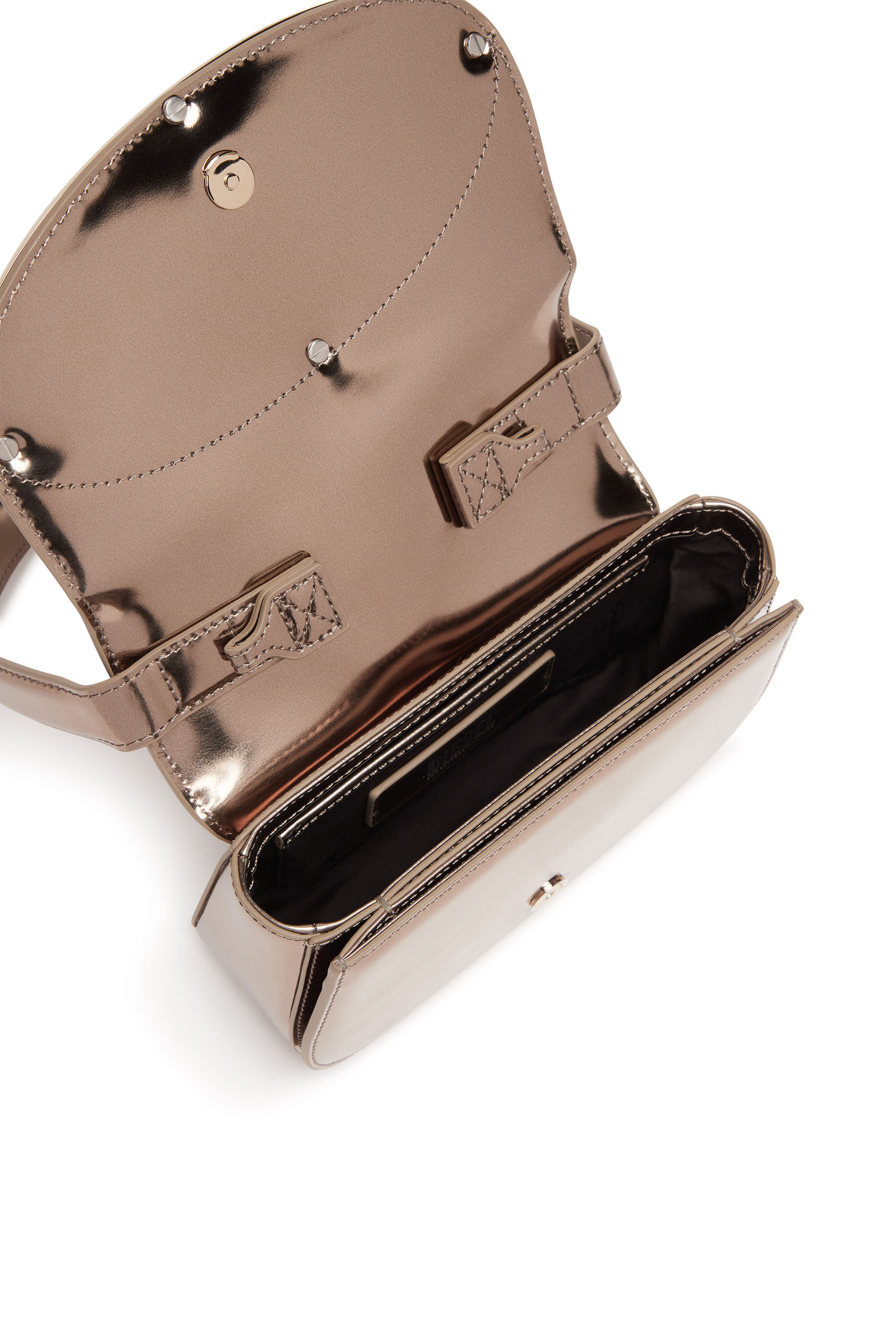 Diesel - 1DR, Woman's 1DR-Iconic shoulder bag in mirrored leather in Bronze - 4