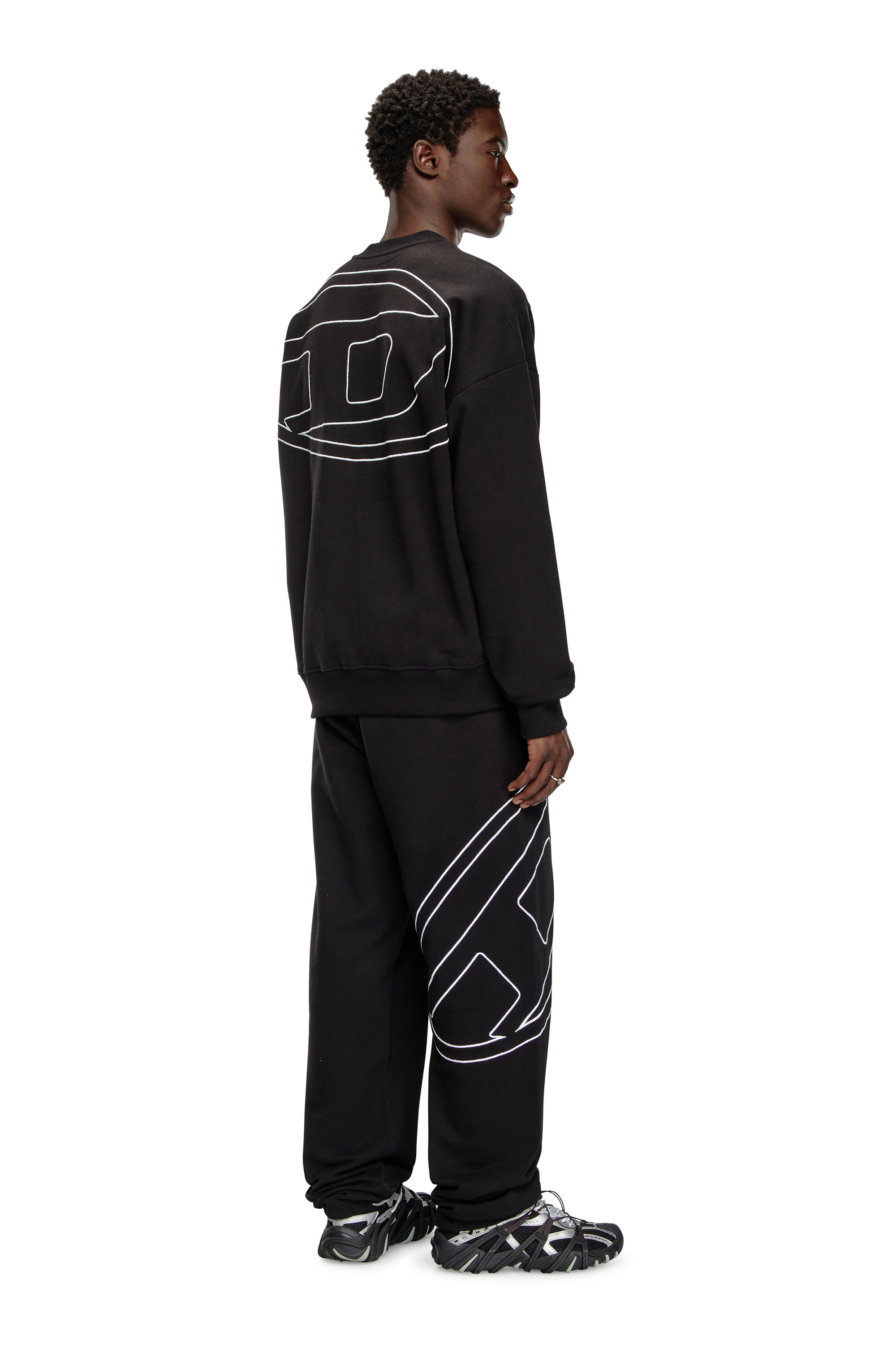 Diesel - S-ROB-MEGOVAL-D, Man's Sweatshirt with logo embroidery in Black - 1