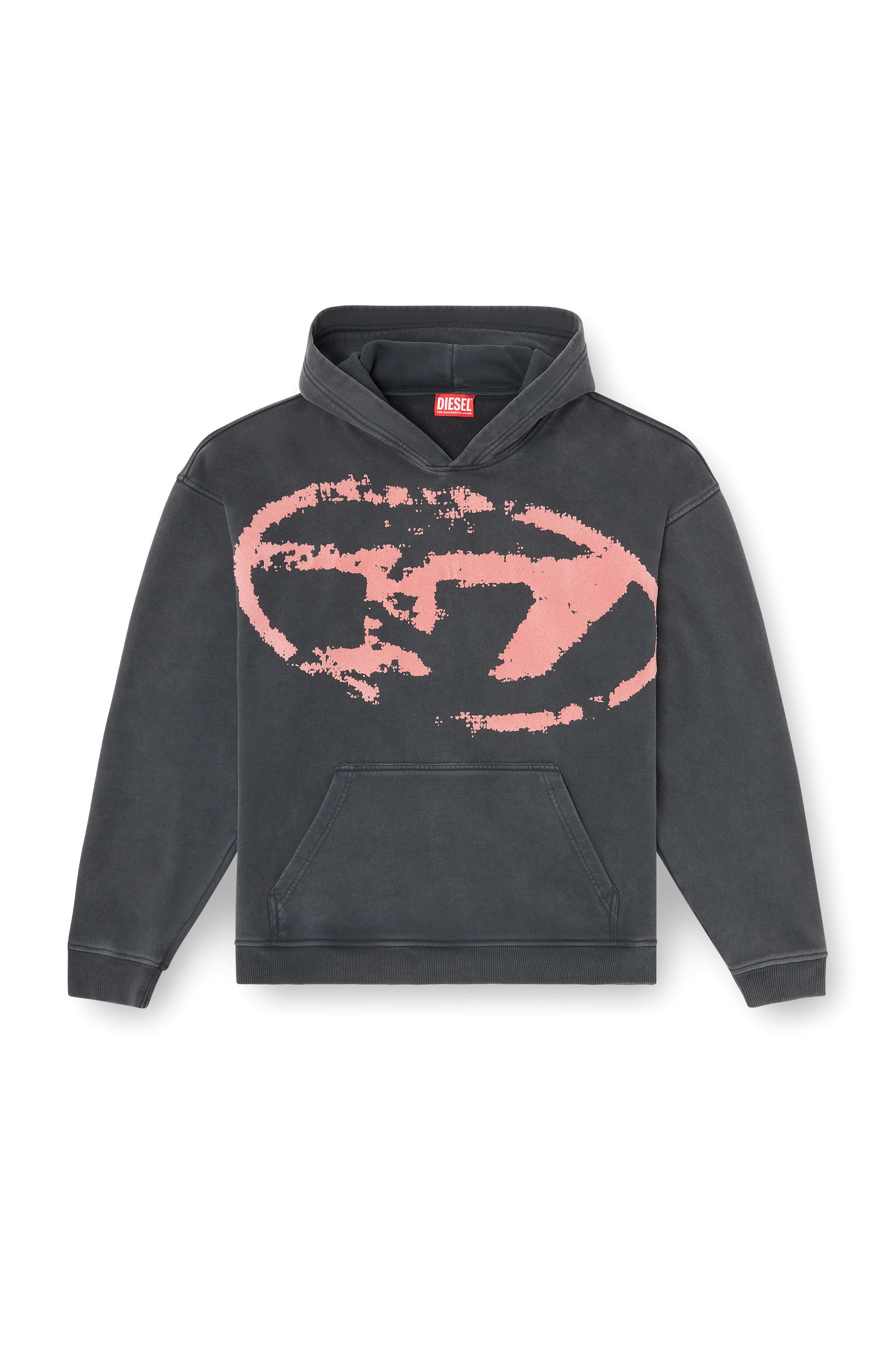 Diesel - S-BOXT-HOOD-R10, Man's Hoodie with flocked Oval D logo in Black - 3