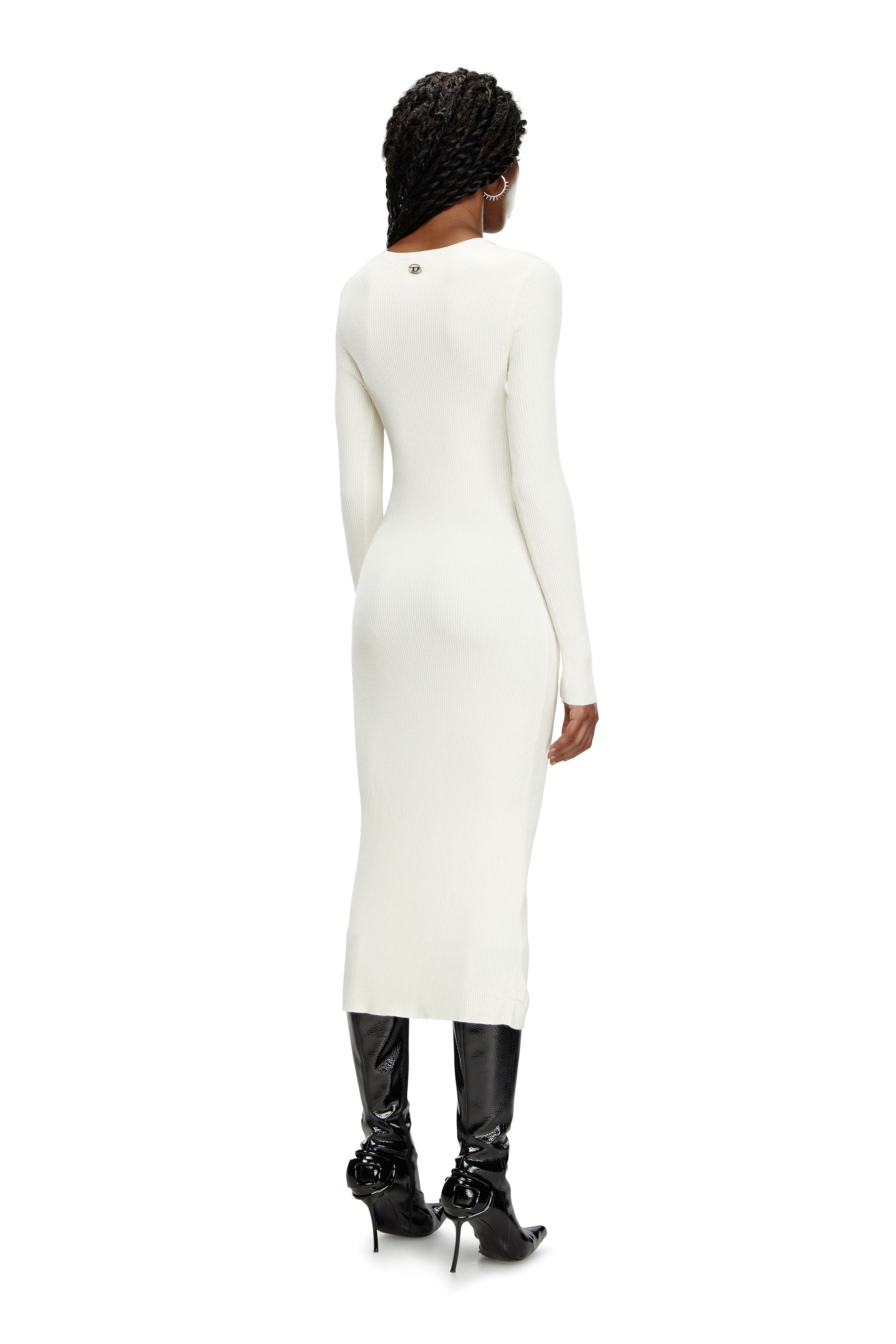 Diesel - M-PELAGOS, Woman Wool-blend dress with cut-out in White - Image 2
