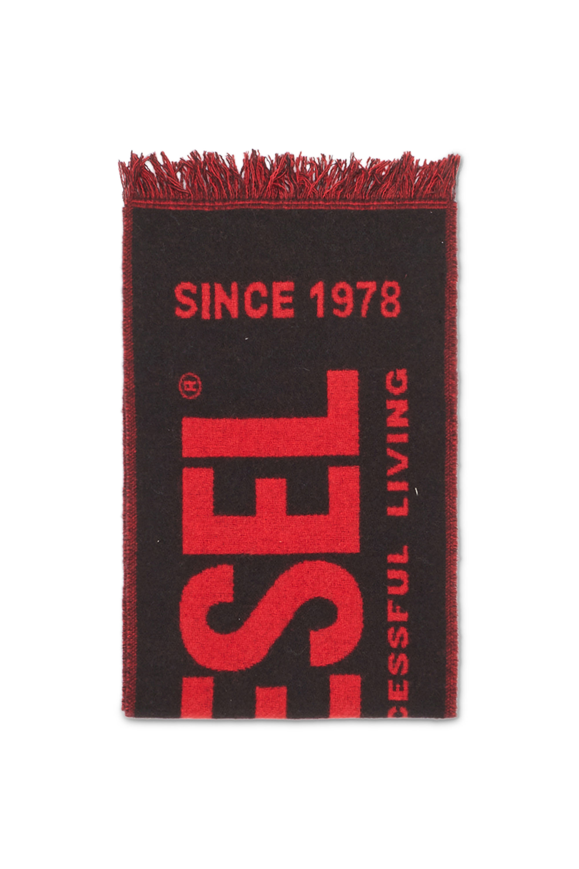 Diesel - S-BISC-NEW, Man Blended wool scarf with jacquard logo in Multicolor - Image 1
