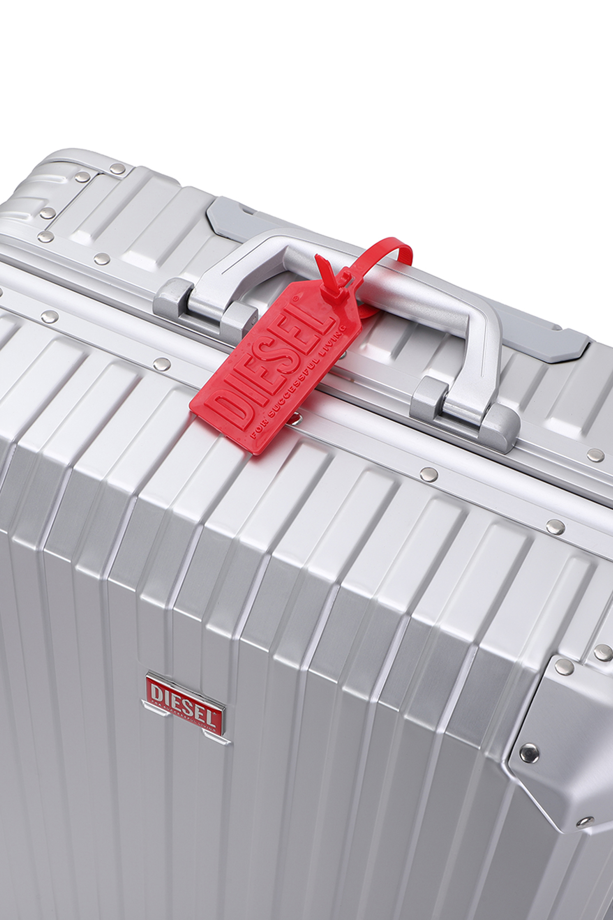 Diesel - DIESEL ALUMINUM TROLLEY- DSL002, Unisex's Aluminum suitcase size M in Silver - 6