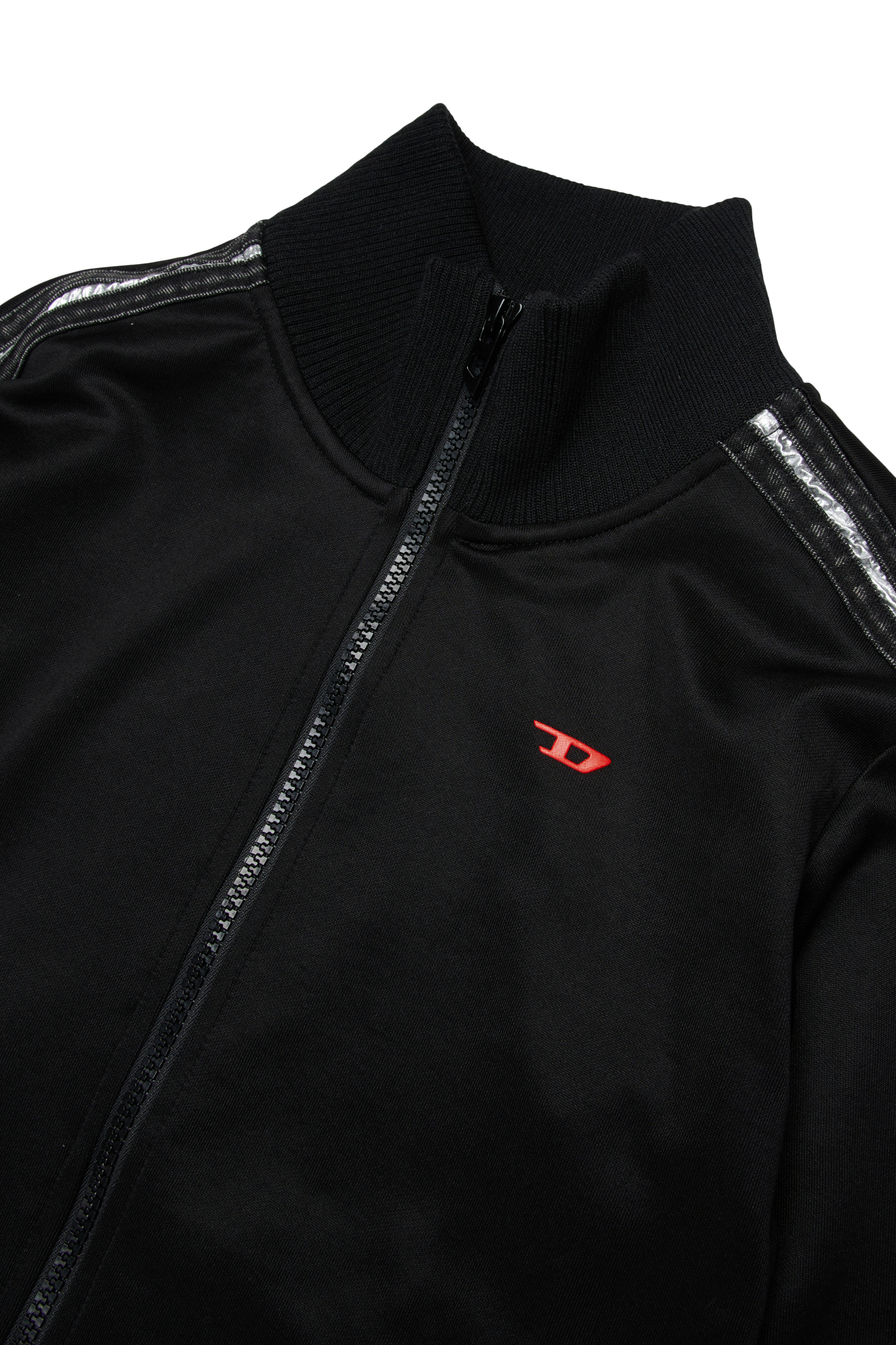 Diesel - SACARON, Man's Sweatshirt with zip and logo detail in Black - 3