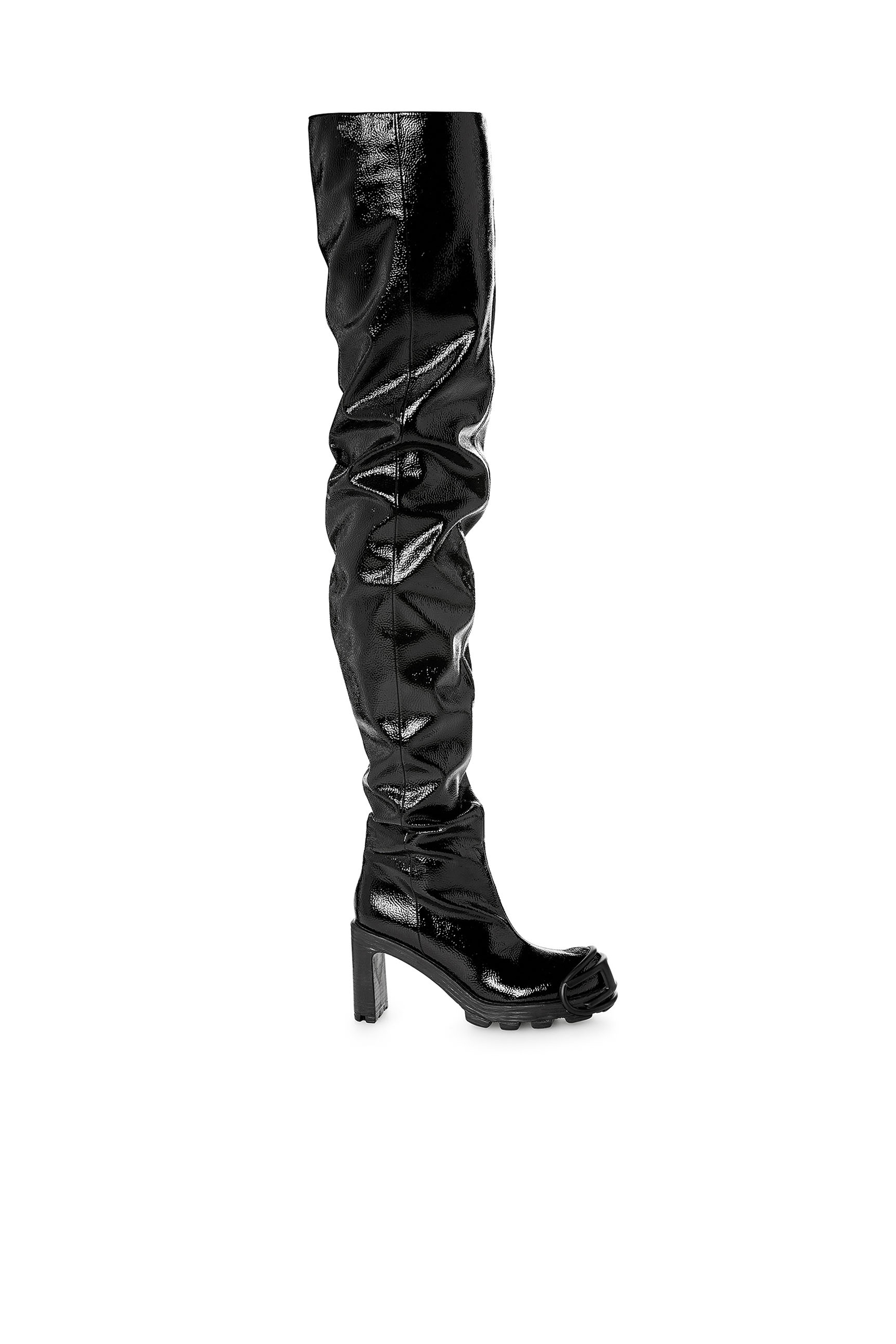 Diesel - D-HAMMER TBT D W, Woman's D-Hammer-Glossy over-the-knee boots in Black - 1