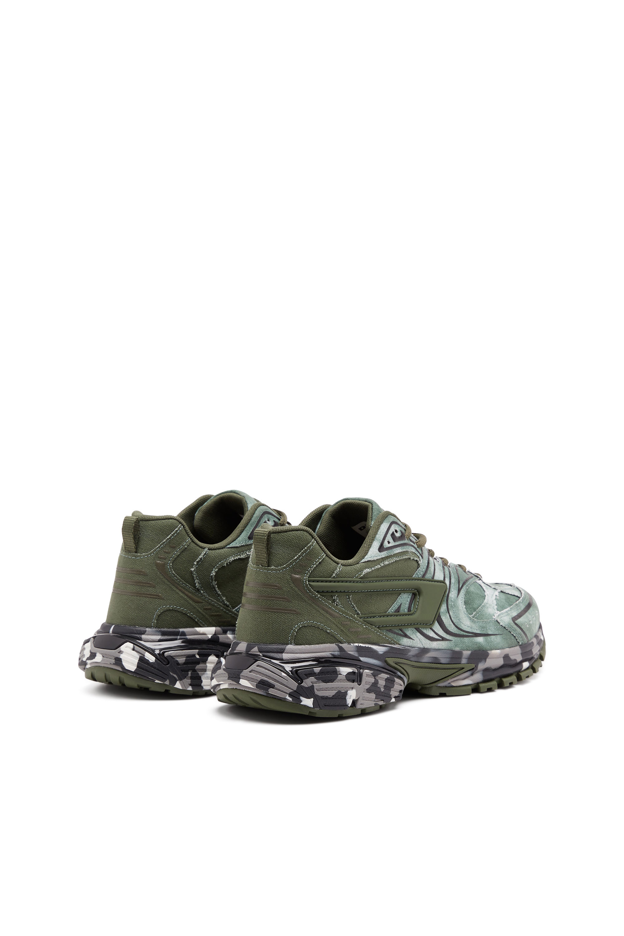 Diesel - S-SERENDIPITY PRO-X1, Man S-Serendipity-Tie-dye canvas sneakers with camo sole in Green - Image 3