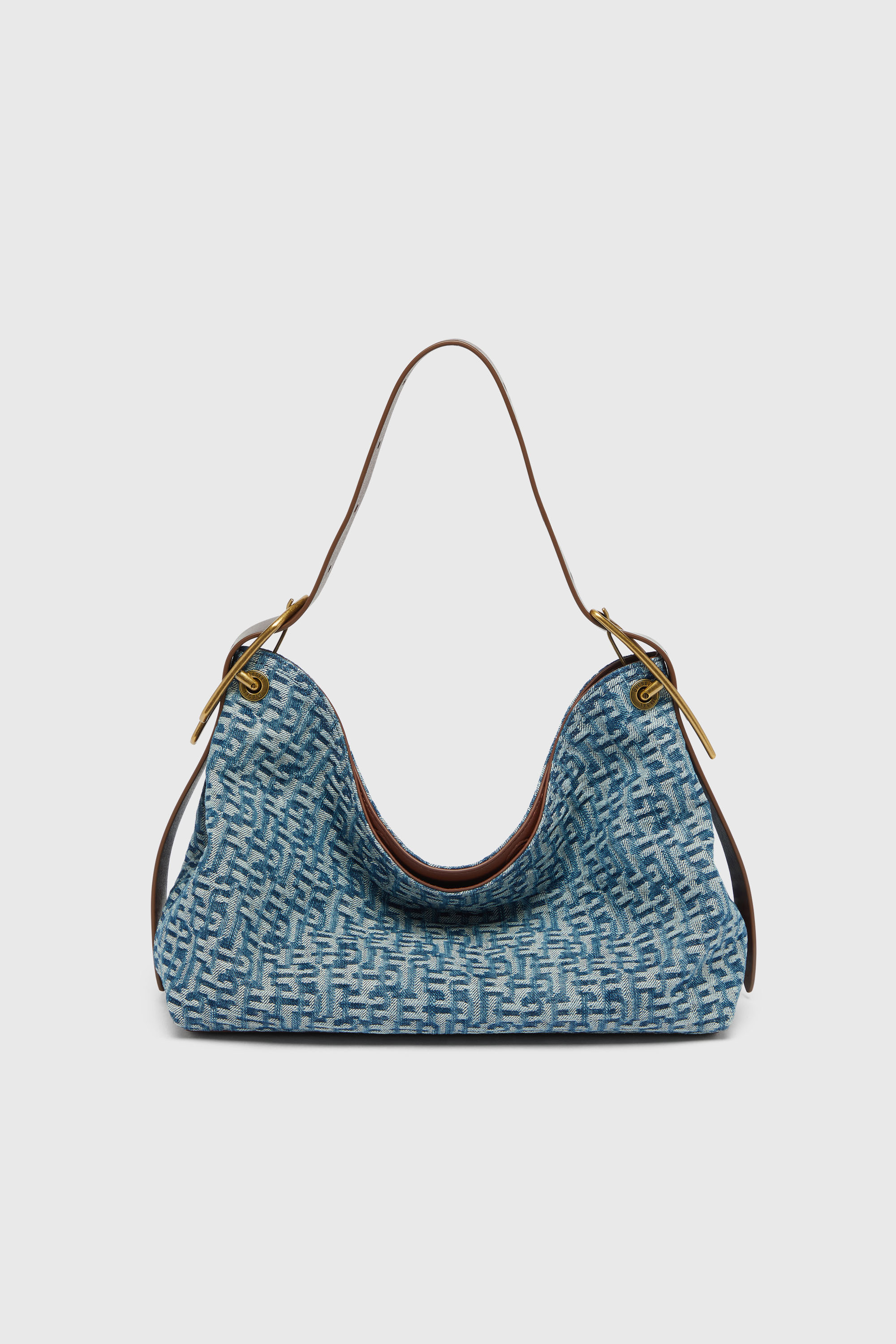 Diesel - D-LINE HOBO S, Woman's D-Line-Shoulder bag in monogram denim in Blue - 1