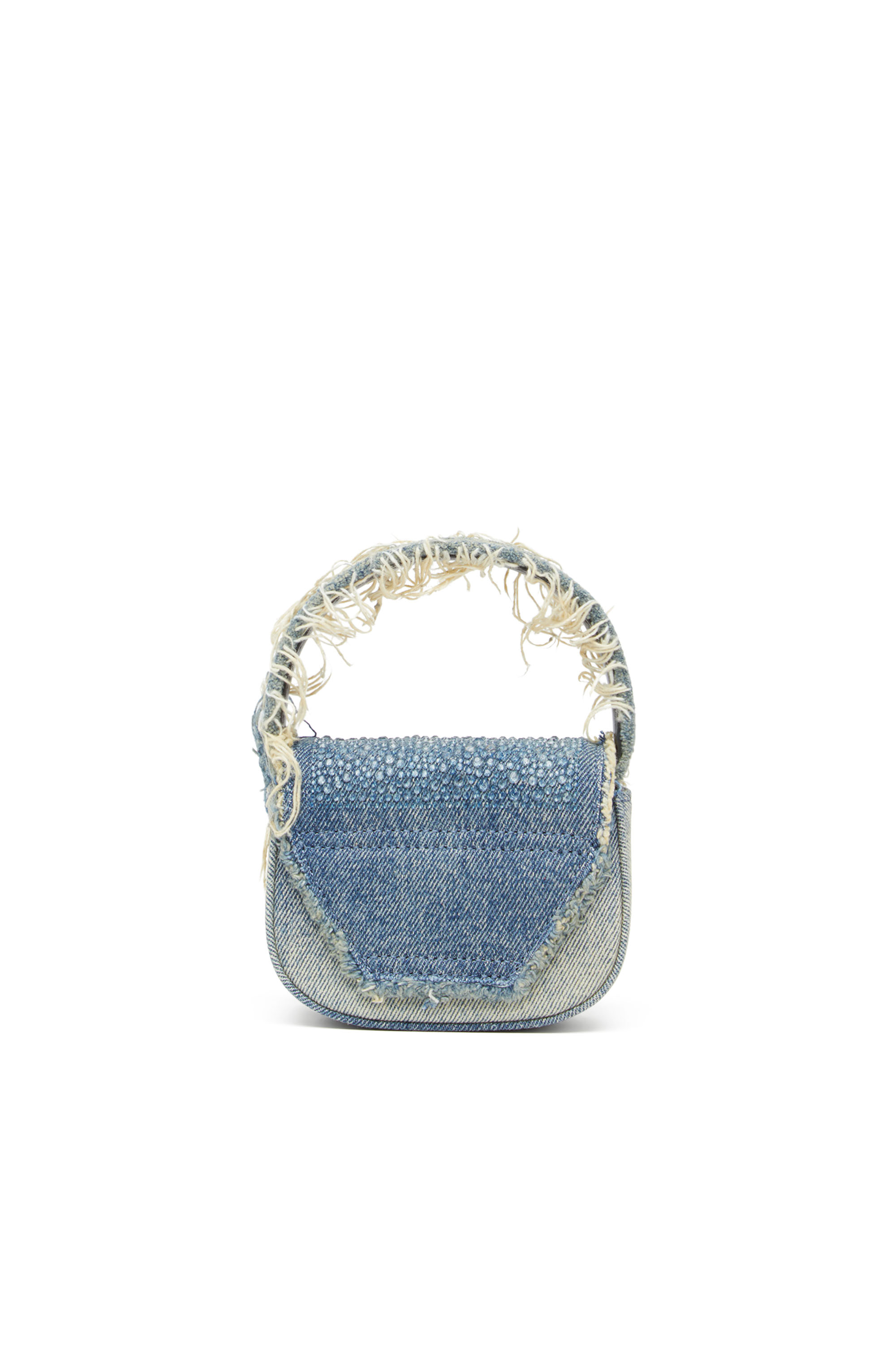 Diesel - 1DR XS, Woman's 1DR XS-Iconic mini bag in denim and crystals in Blue - 3