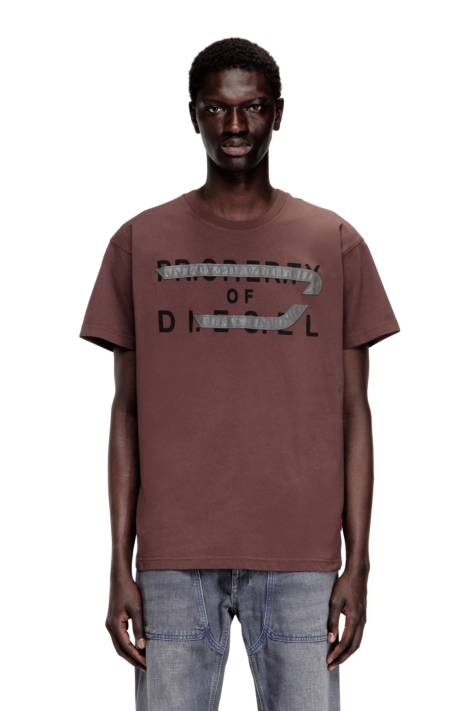 Diesel - T-NORM-V11, Man's Regular T-shirt with D appliqu&eacute; in null - 1