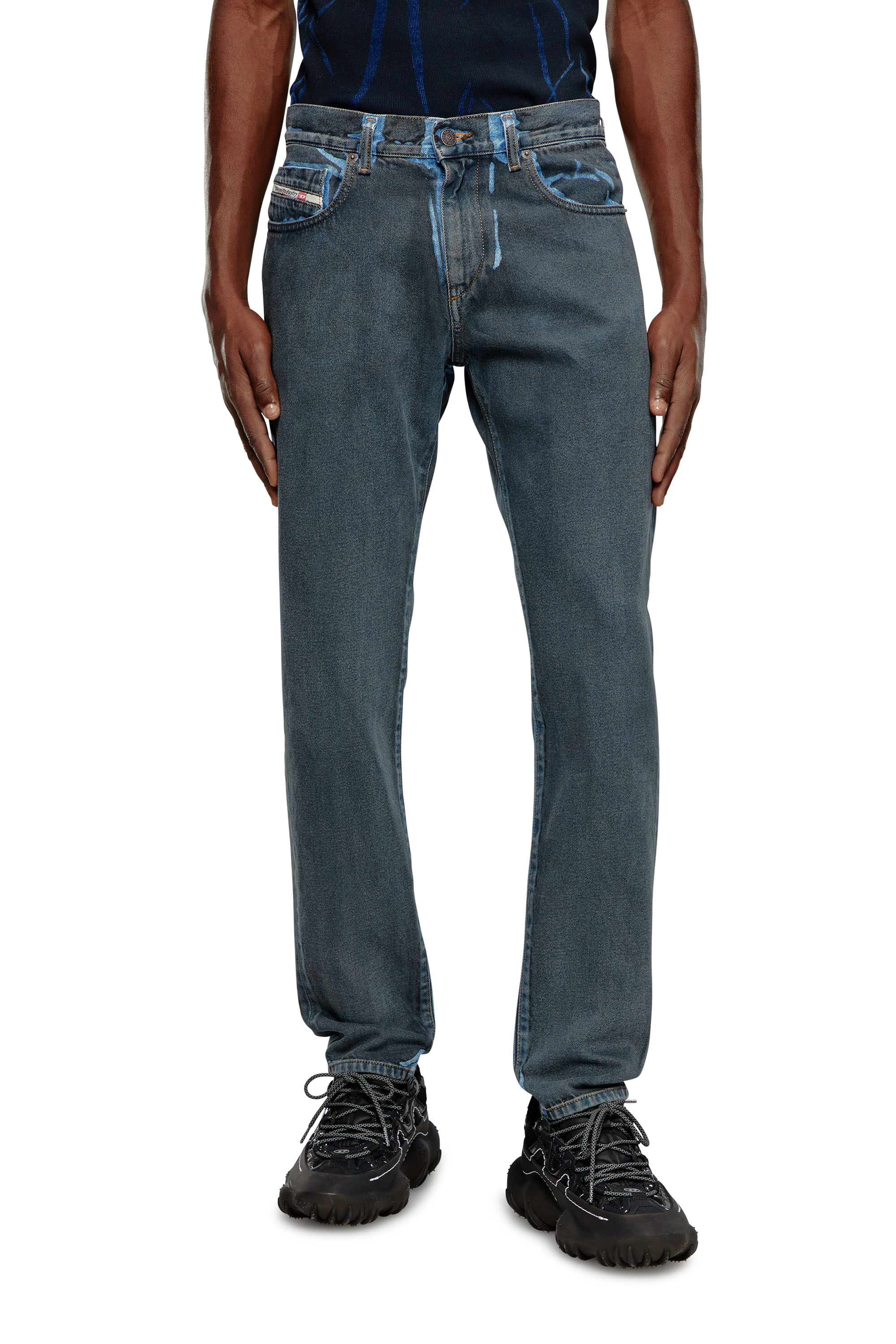 Diesel - Man Slim Jeans 2019 D-Strukt 09I47, Black/Dark grey - Image 2