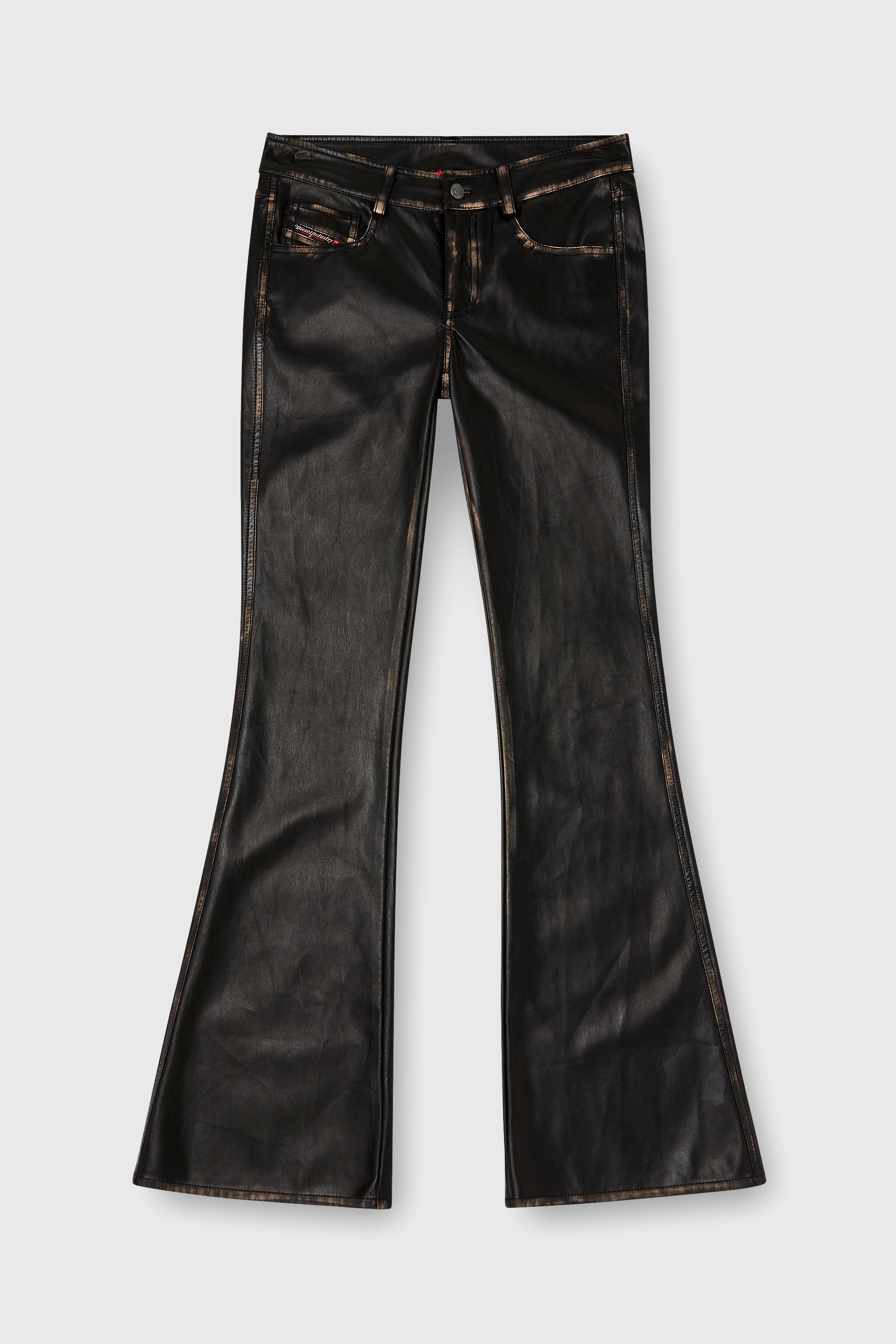Diesel - P-STELLAR-Q1, Woman's Faux leather five pocket pants in Black - 2