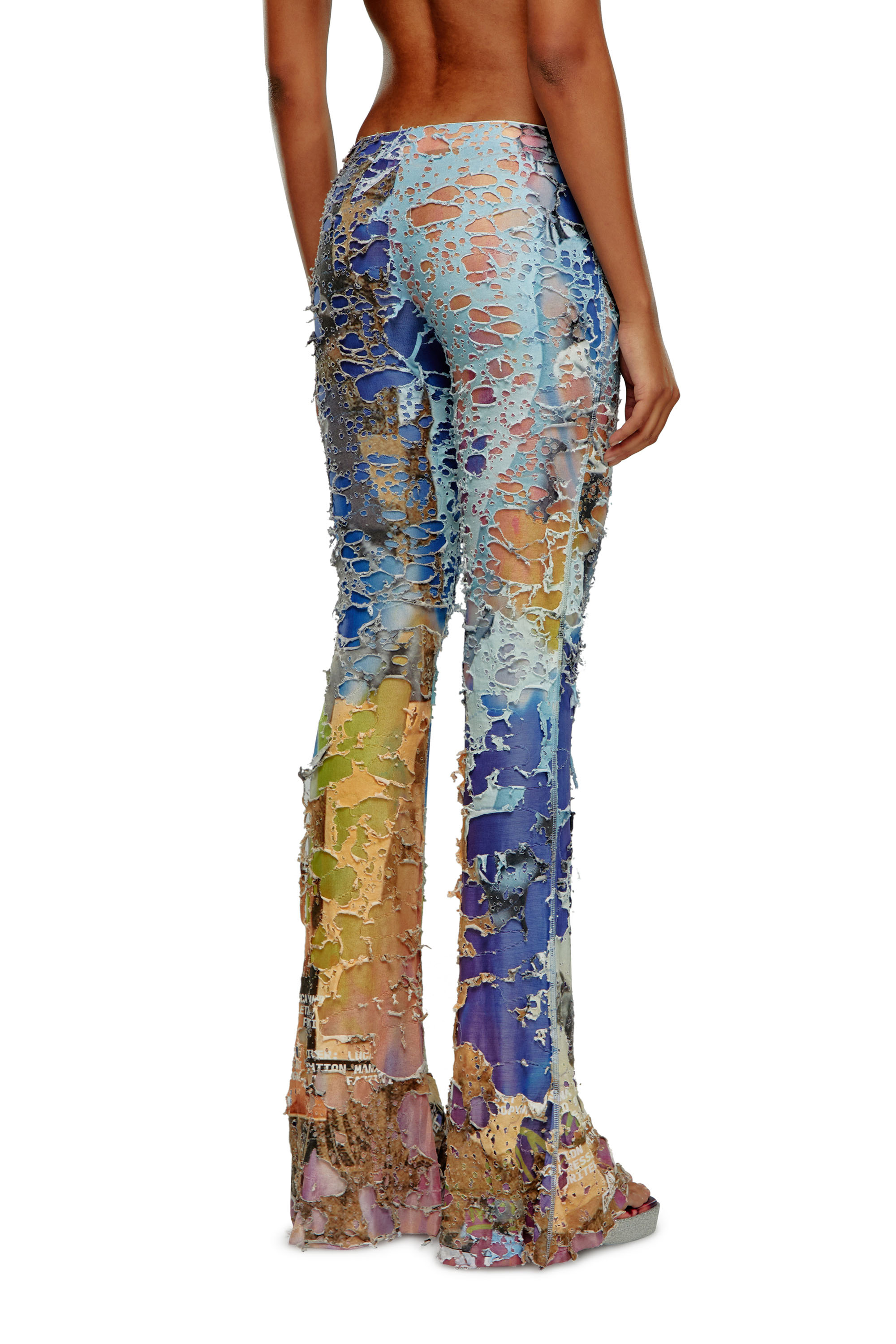 Diesel - P-MAYIM, Woman Destroyed pants with cinema prints in Multicolor - Image 4