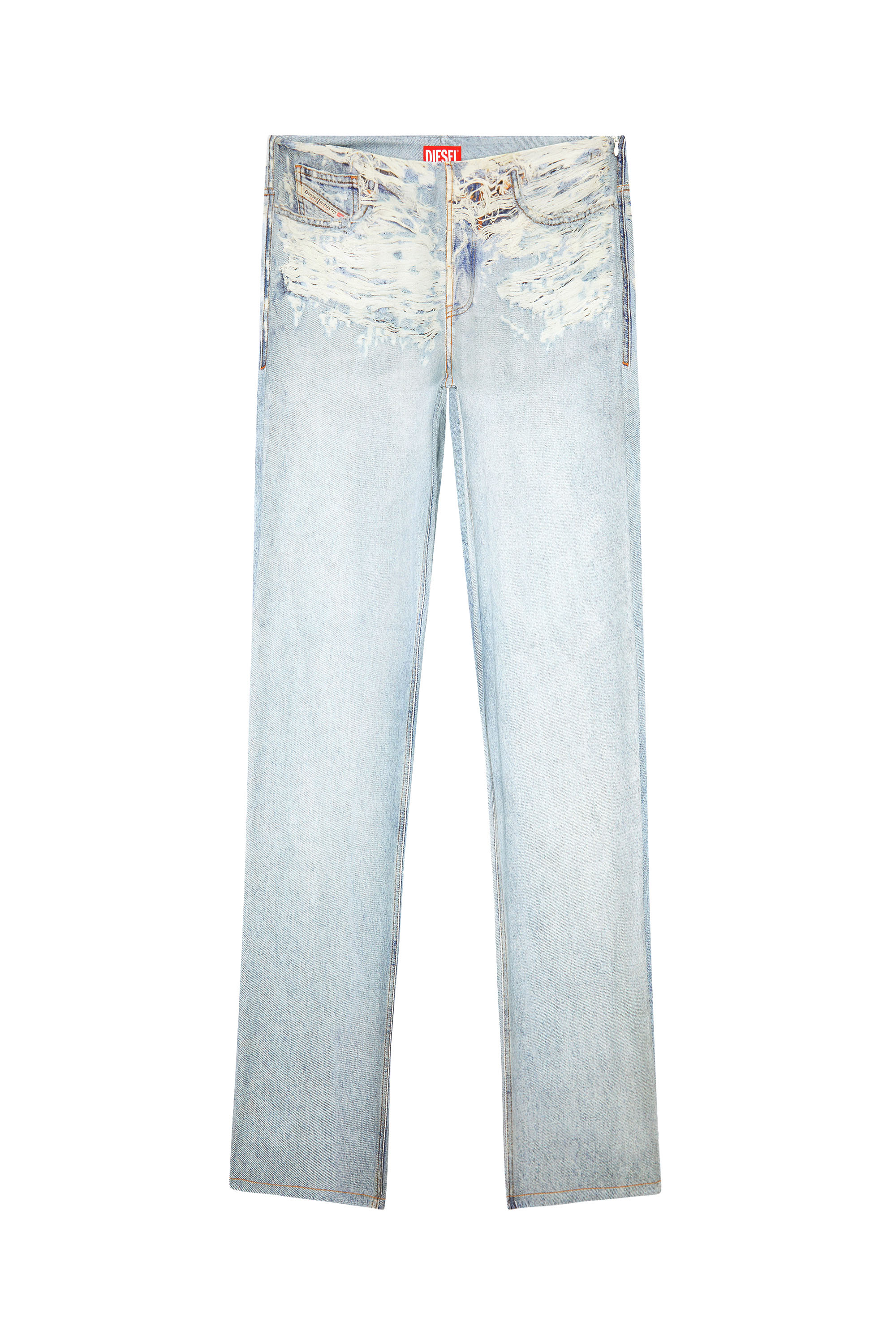 Diesel - P-SARKY, Woman Fluid pants with denim print in Blue - Image 3