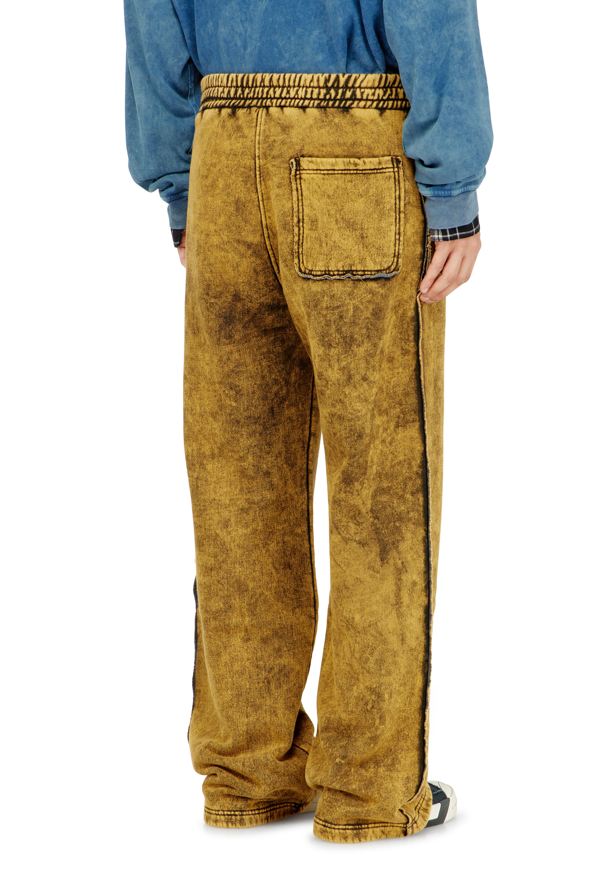 Diesel - P-MARTAINS-RAW, Man's Acid-wash sweatpants with raw edges in Brown - 3