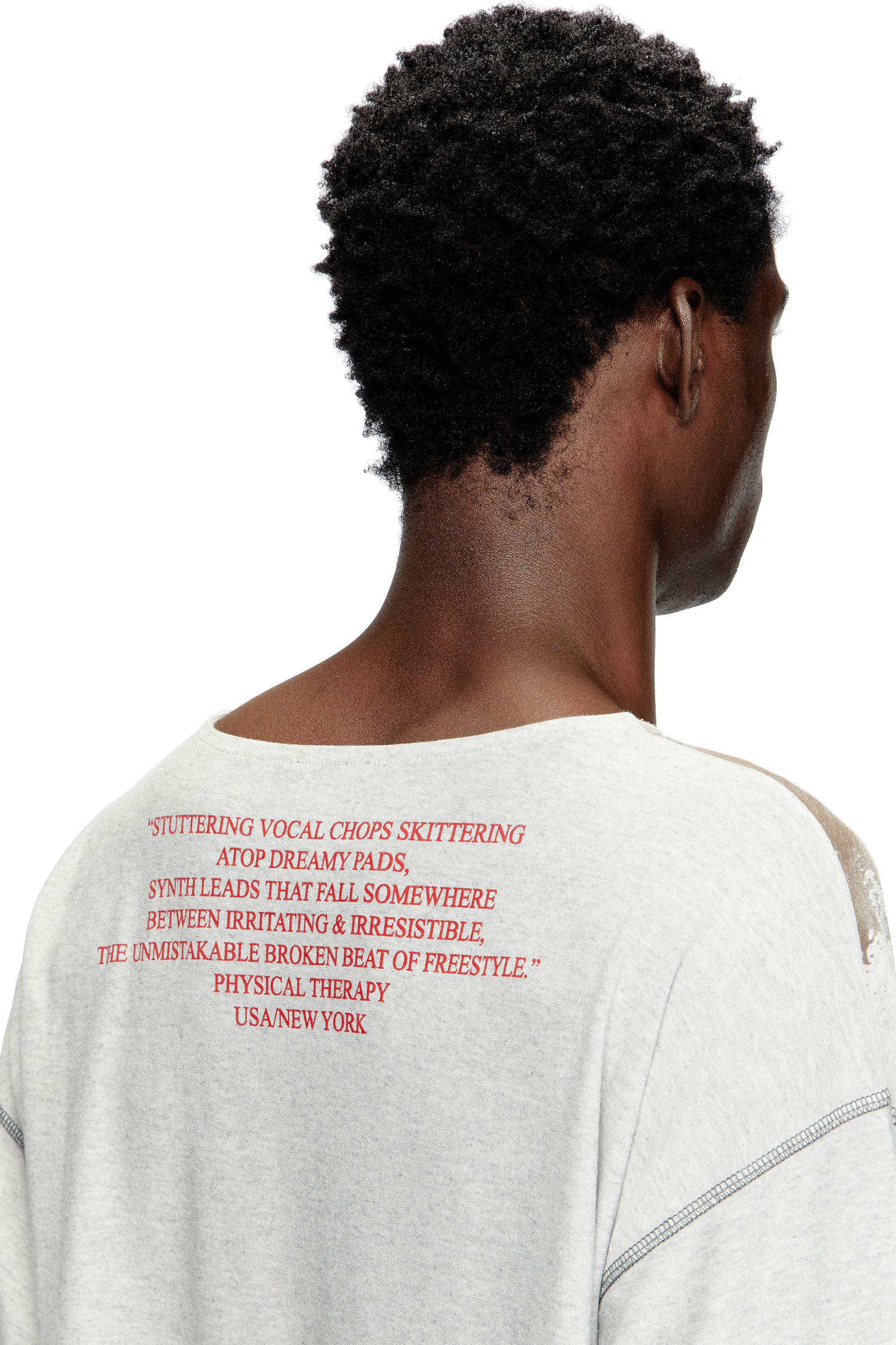 Diesel - T-JERRY-B, Unisex's Long-sleeve T-shirt with lyrics print in Grey - 5