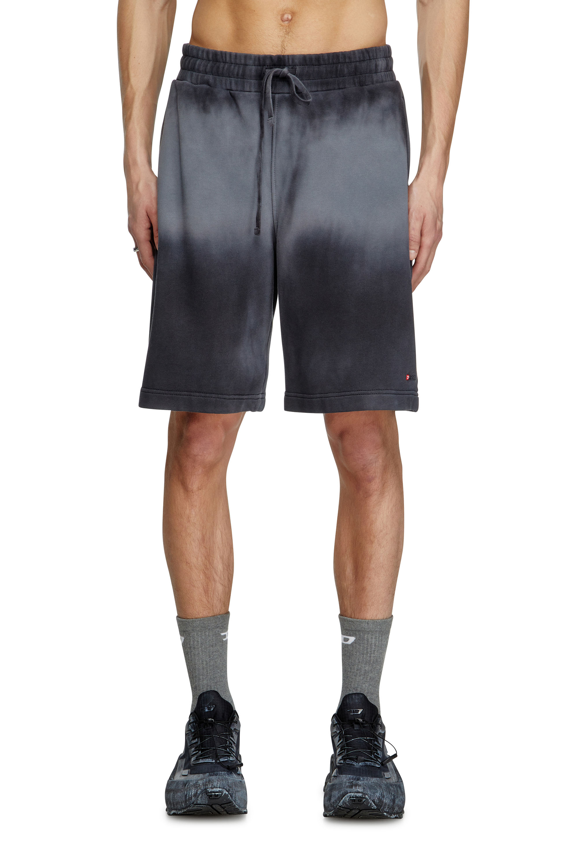 Diesel - P-CROWNE-R1, Man's Faded sweat shorts with micro logo in Black - 2