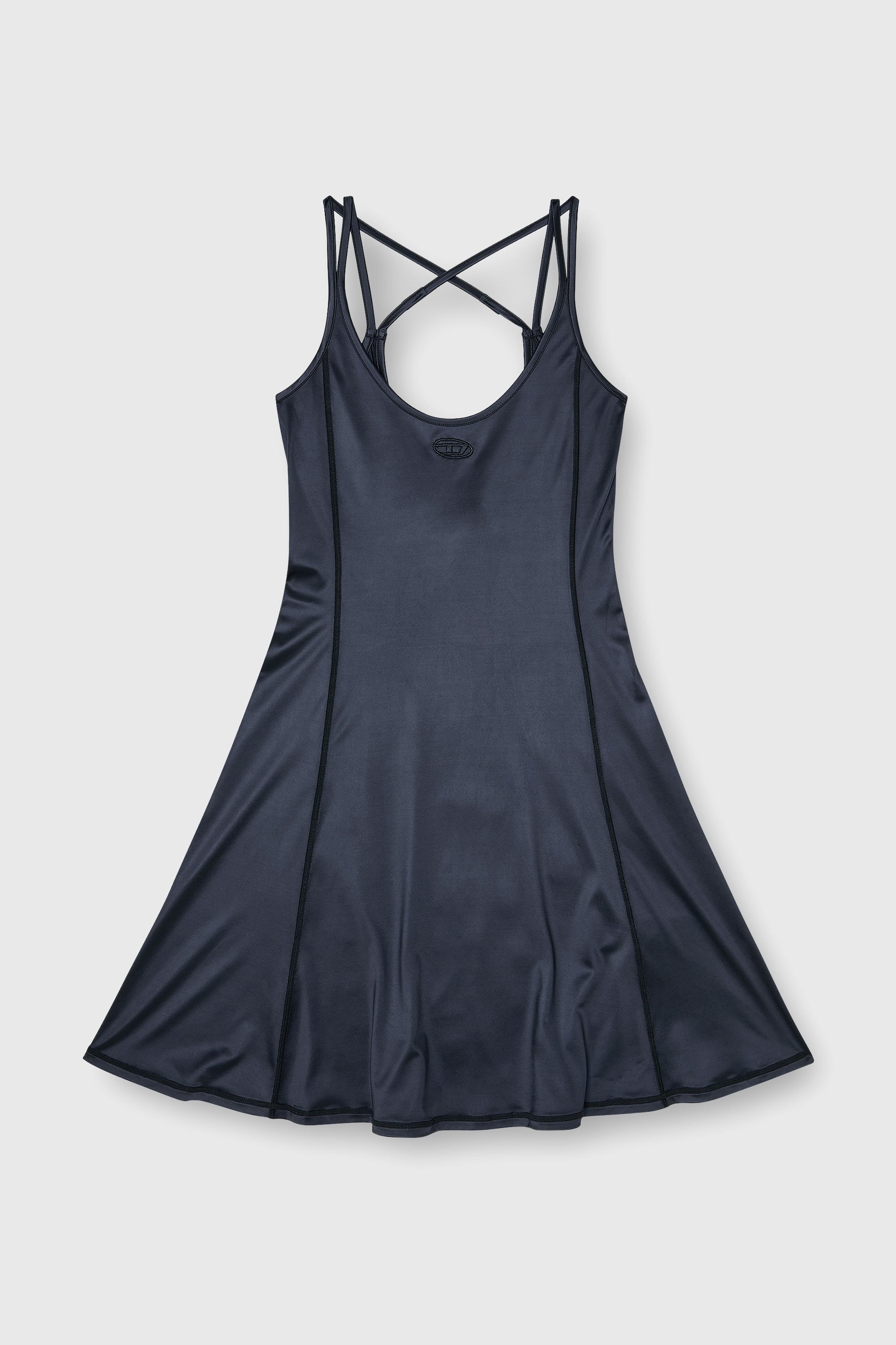 Diesel - D-IMMY, Woman's Fluid mini dress with double straps in Black - 1