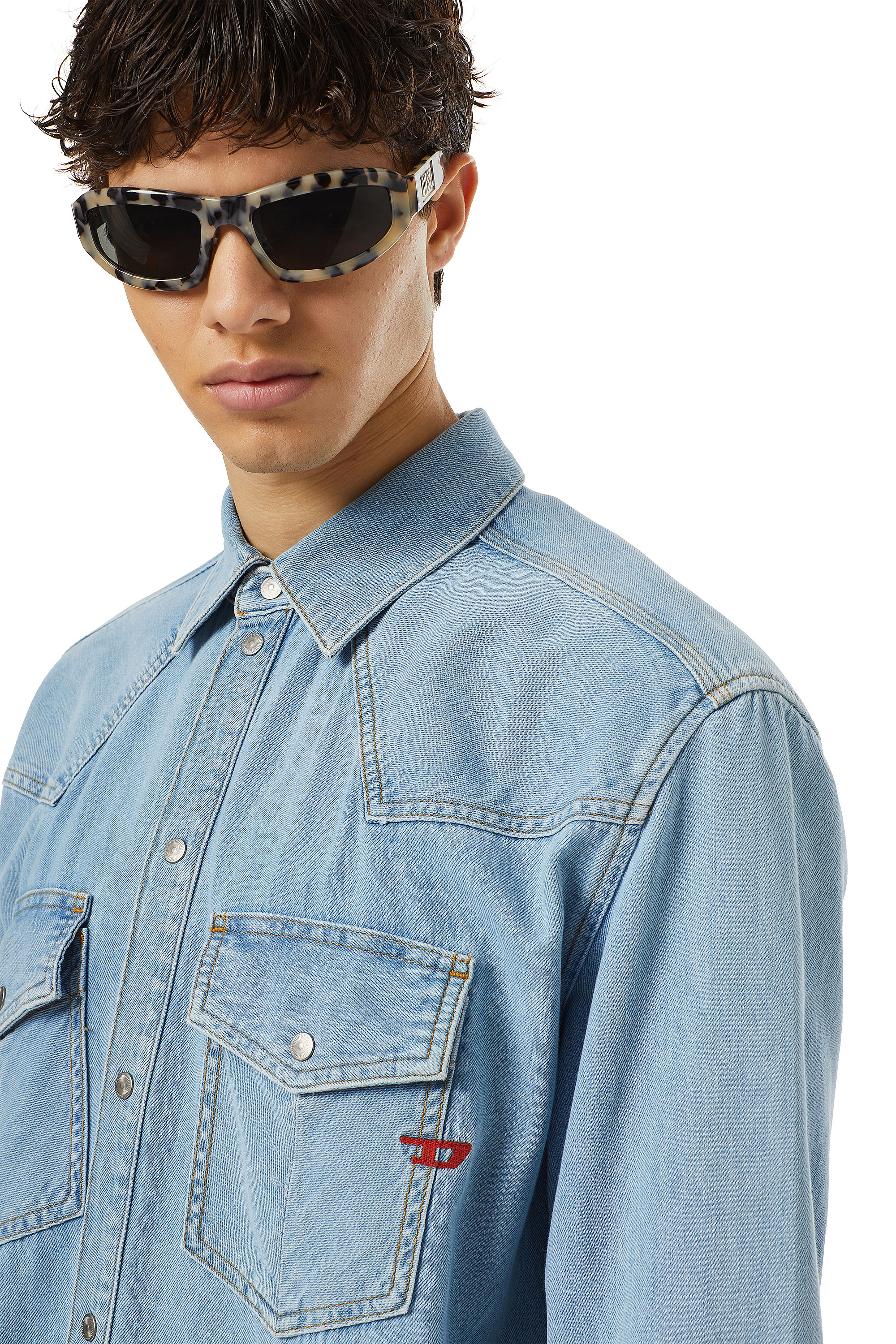Diesel - D-OCEAN WESTERN SHIRT, Medium blue - Image 3