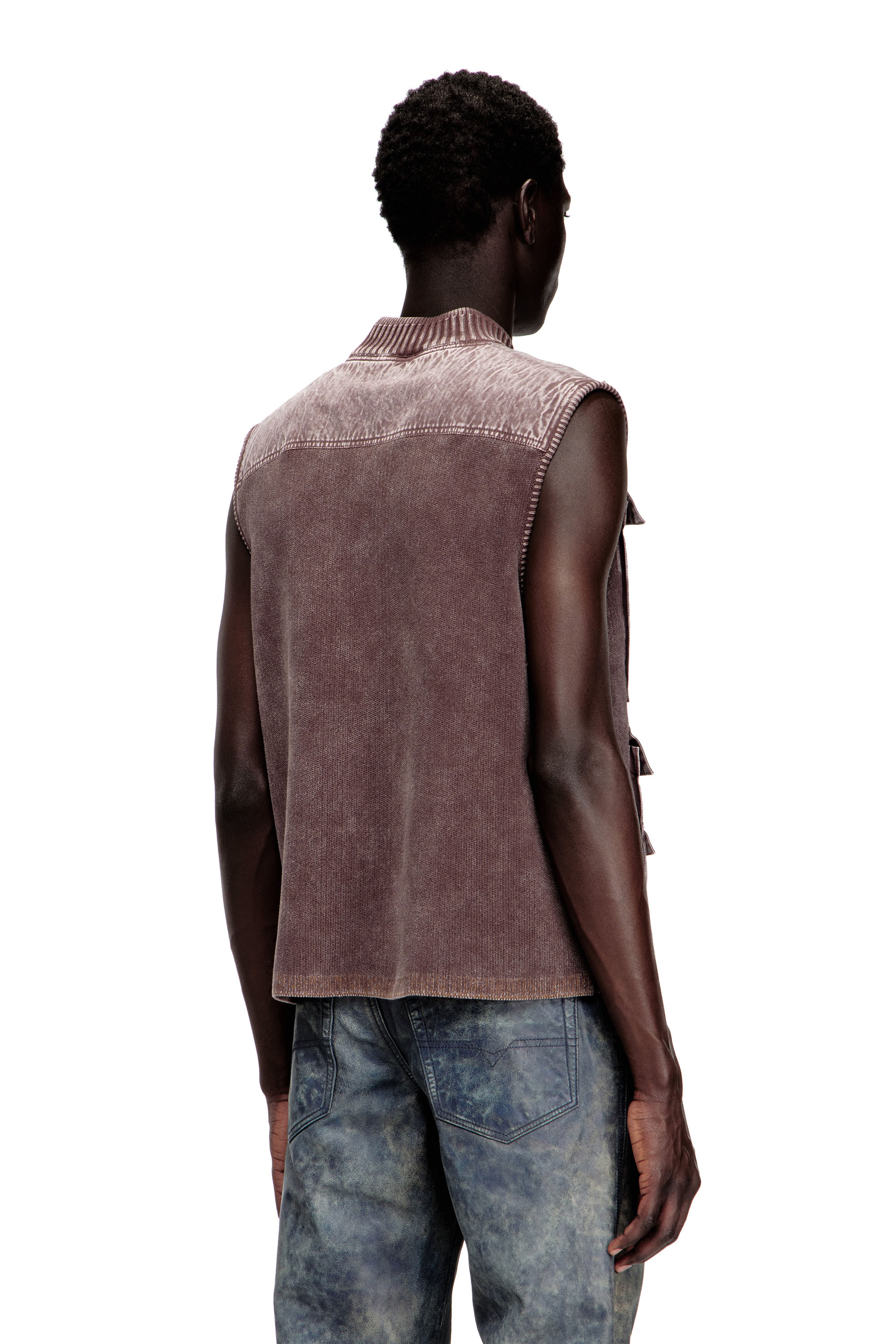 Diesel - K-GIULIUS, Man's Zip-up knitted vest with cargo pockets in null - 4