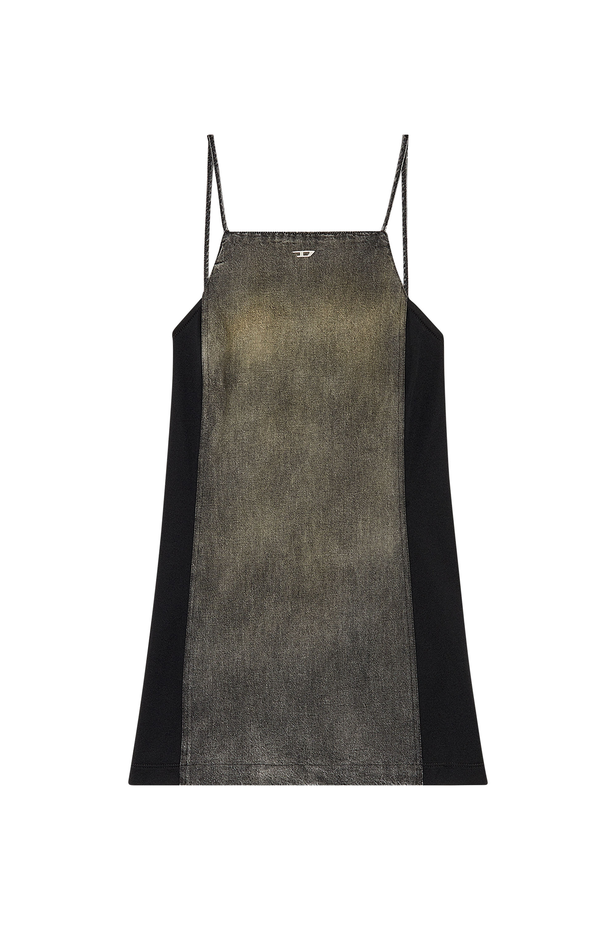 Diesel - DE-BETY-DRESS-S, Woman Denim dress in cotton and hemp in Black - Image 2