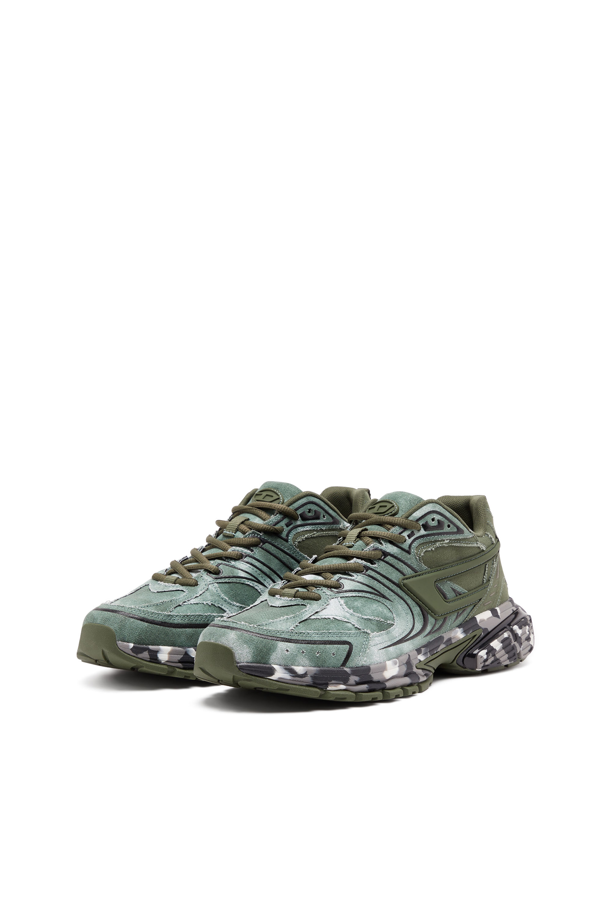 Diesel - S-SERENDIPITY PRO-X1, Man S-Serendipity-Tie-dye canvas sneakers with camo sole in Green - Image 8