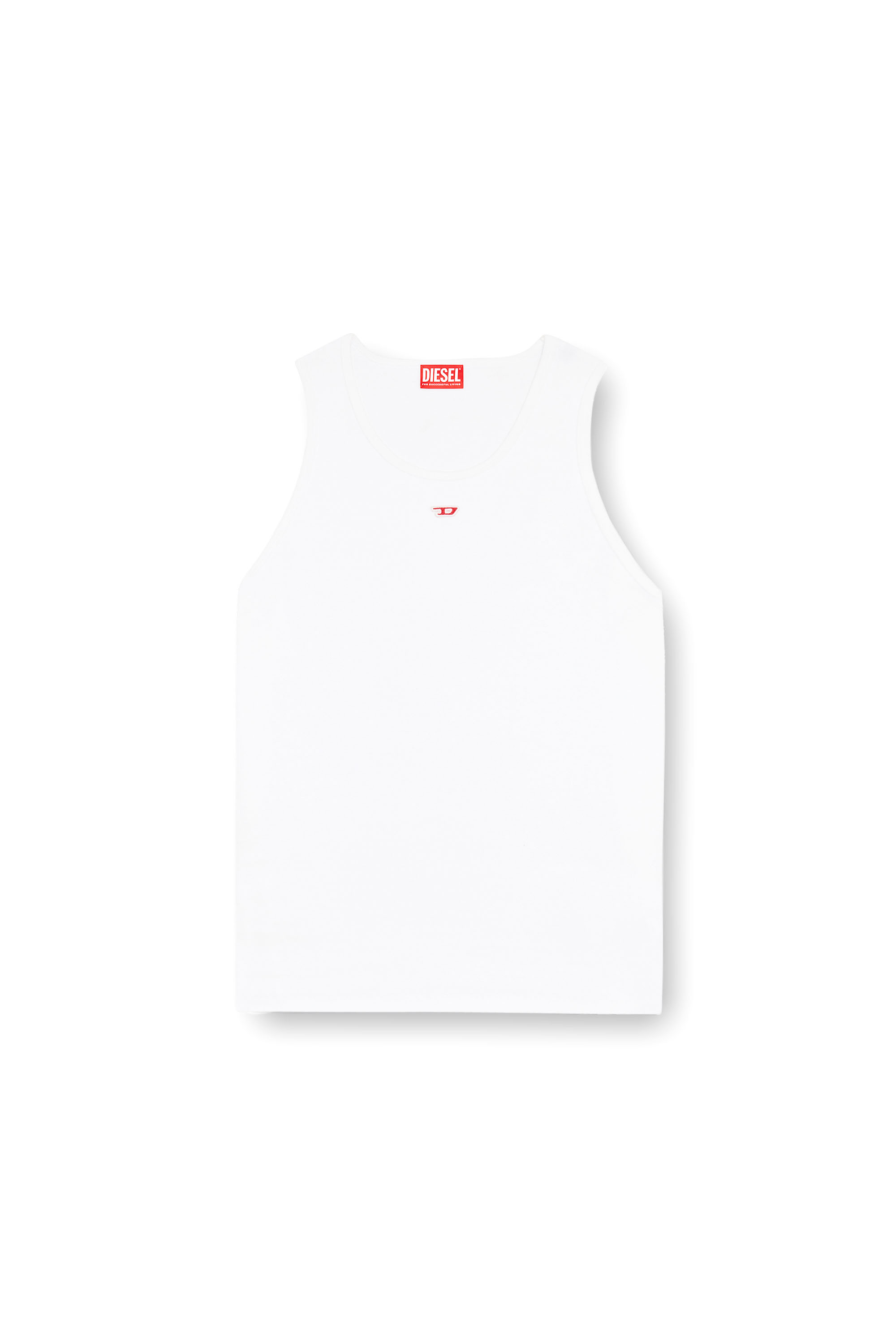 Diesel - T-LIFTY-D, Man's Tank top with mini D logo patch in White - 2