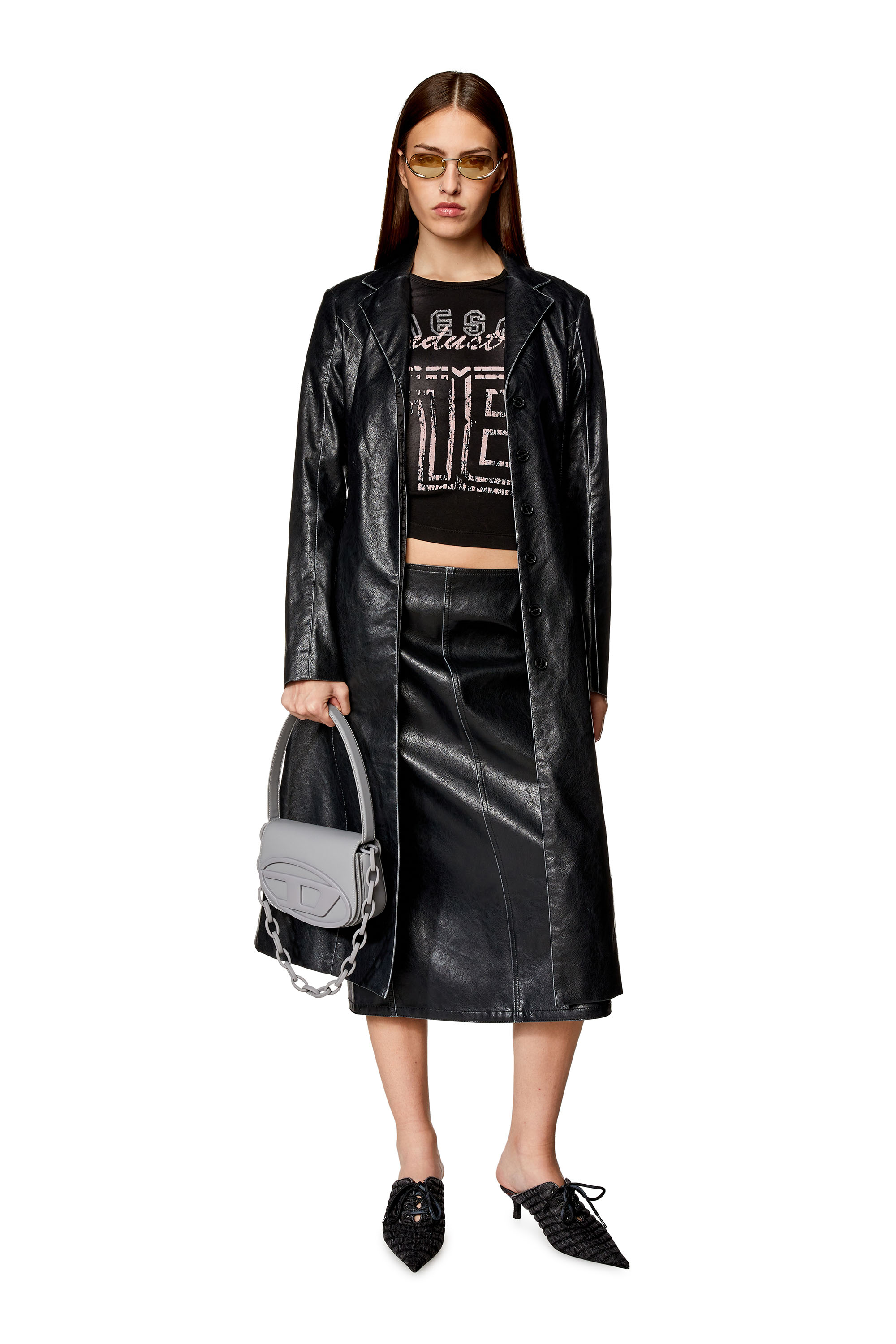 Diesel - 1DR, Woman 1DR-Iconic shoulder bag in matte leather in Grey - Image 7
