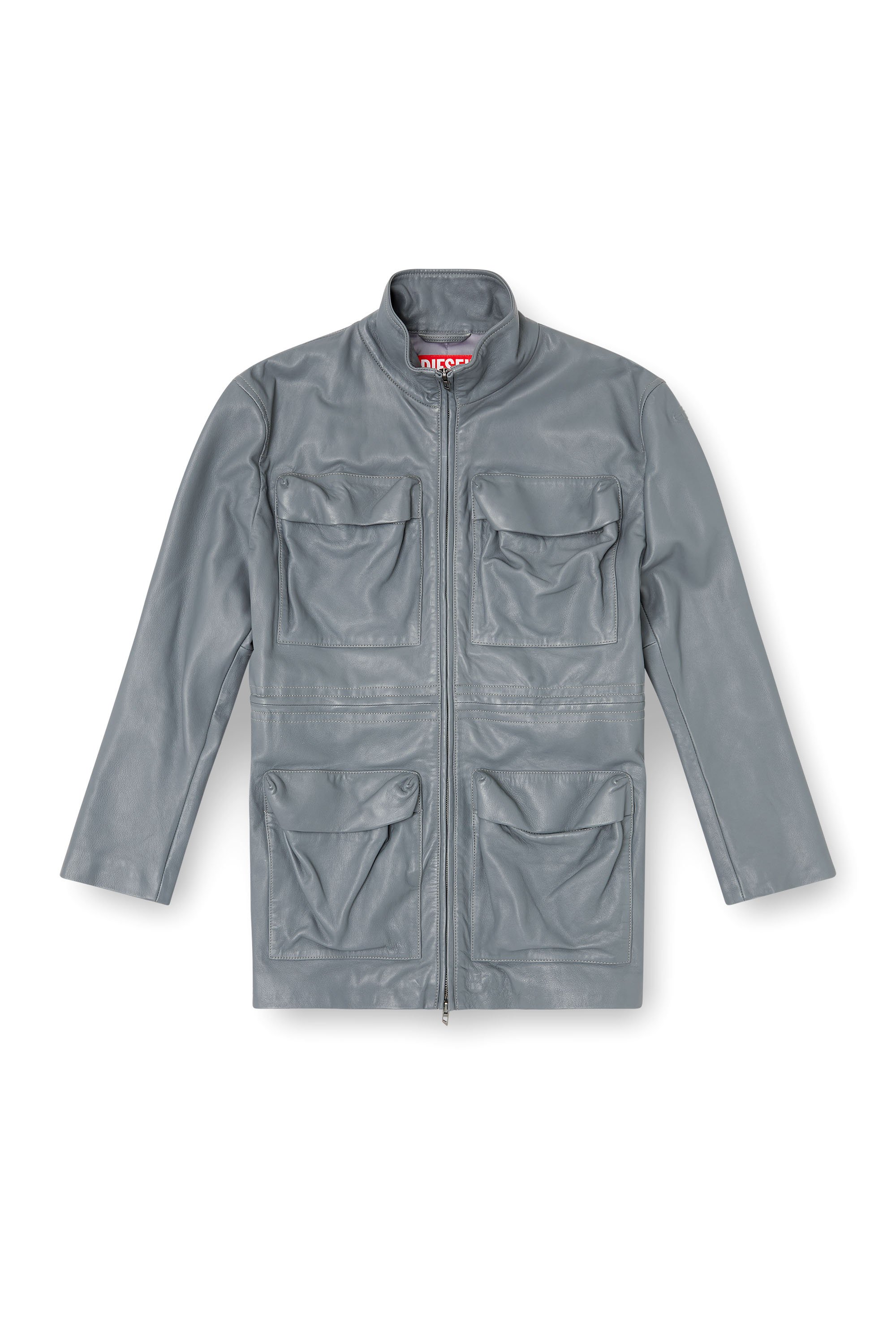 Diesel - L-WEN, Woman's Leather field jacket in Grey - 5