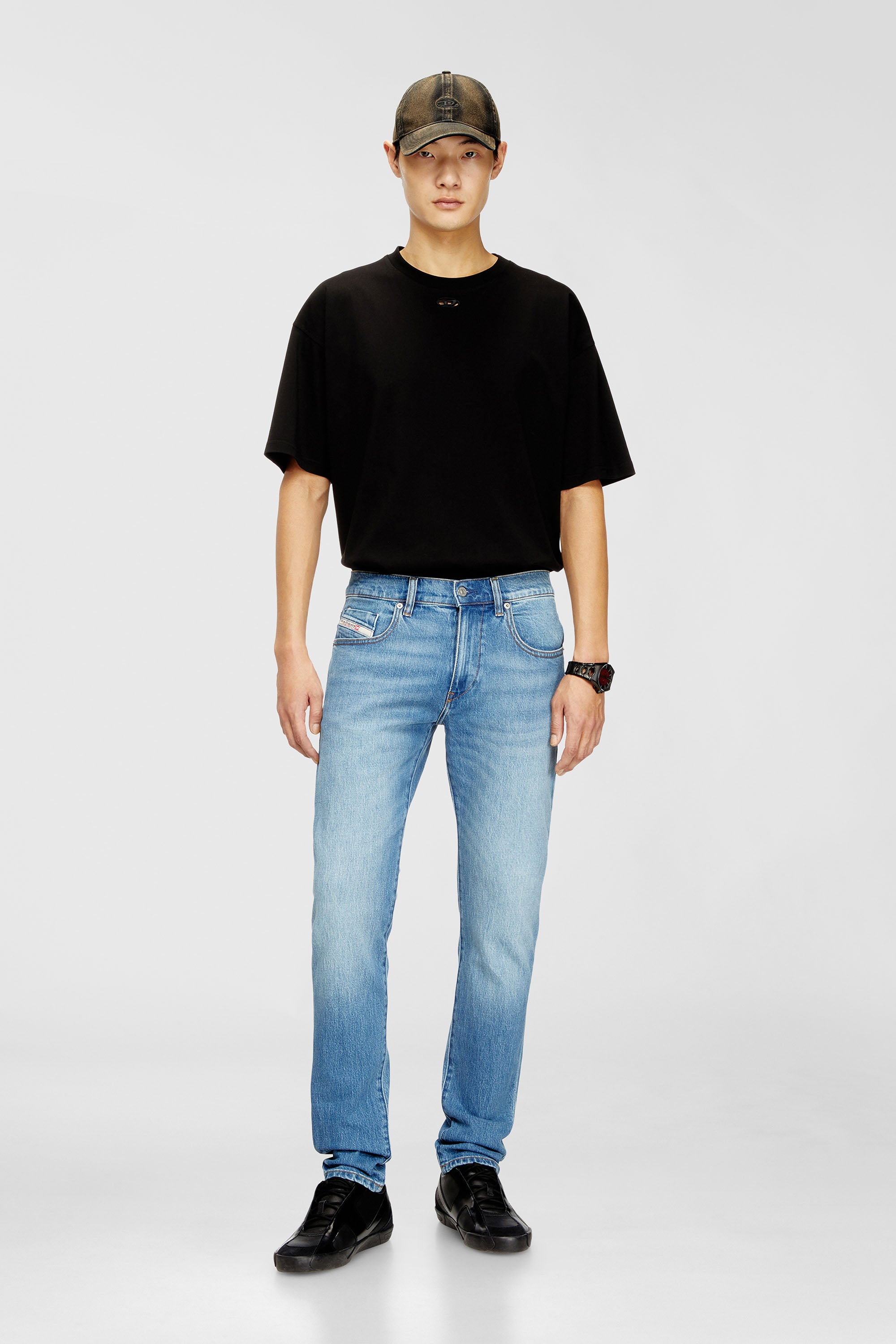 Diesel - Man's Slim Jeans 2019 D-Strukt 0ADBK, Light Blue - 2