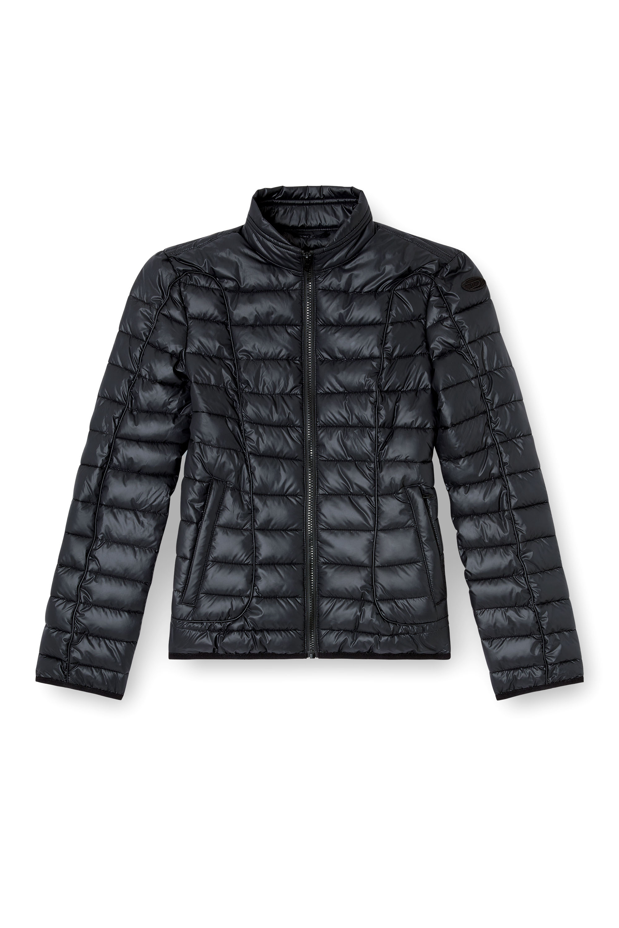 Diesel - W-PILOT-FEM, Woman's Puffer jacket with biker details in Black - 2