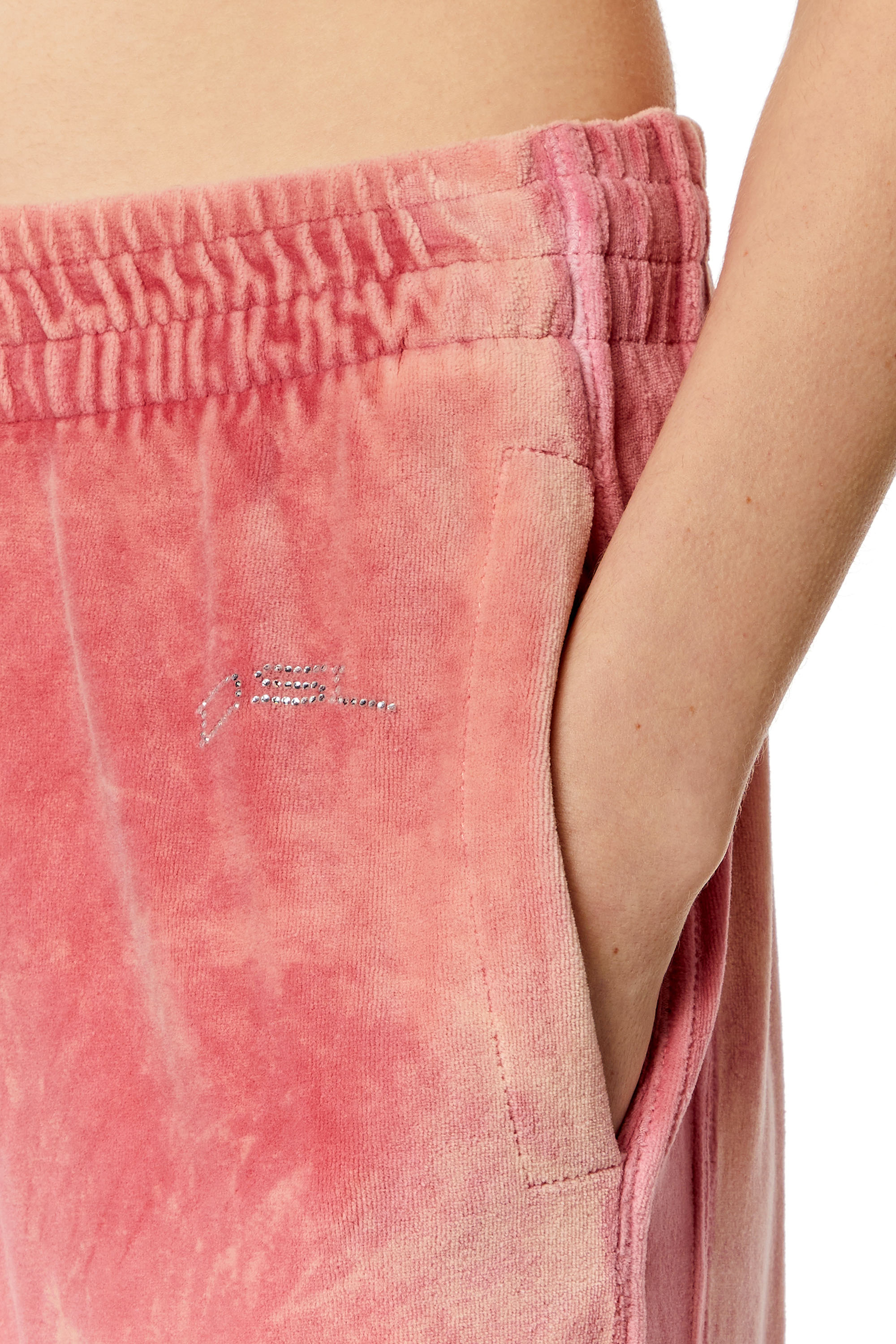 Diesel - P-MARTYN, Woman Acid-wash chenille wide-leg sweatpants in Pink - Image 5