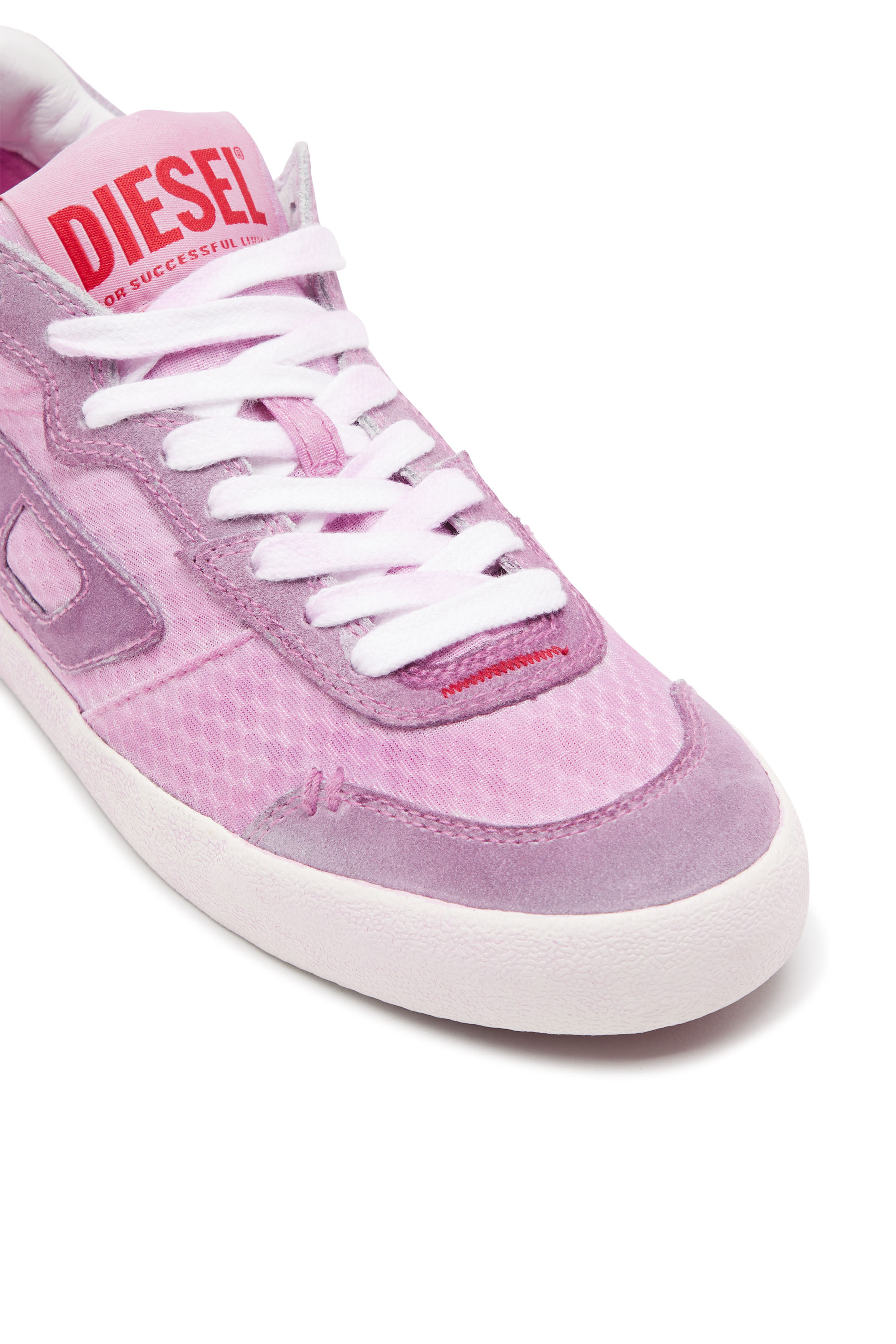 Diesel - S-LEROJI LOW W, Woman S-Leroji Low-Low-top sneakers in mesh and suede in Pink - Image 6