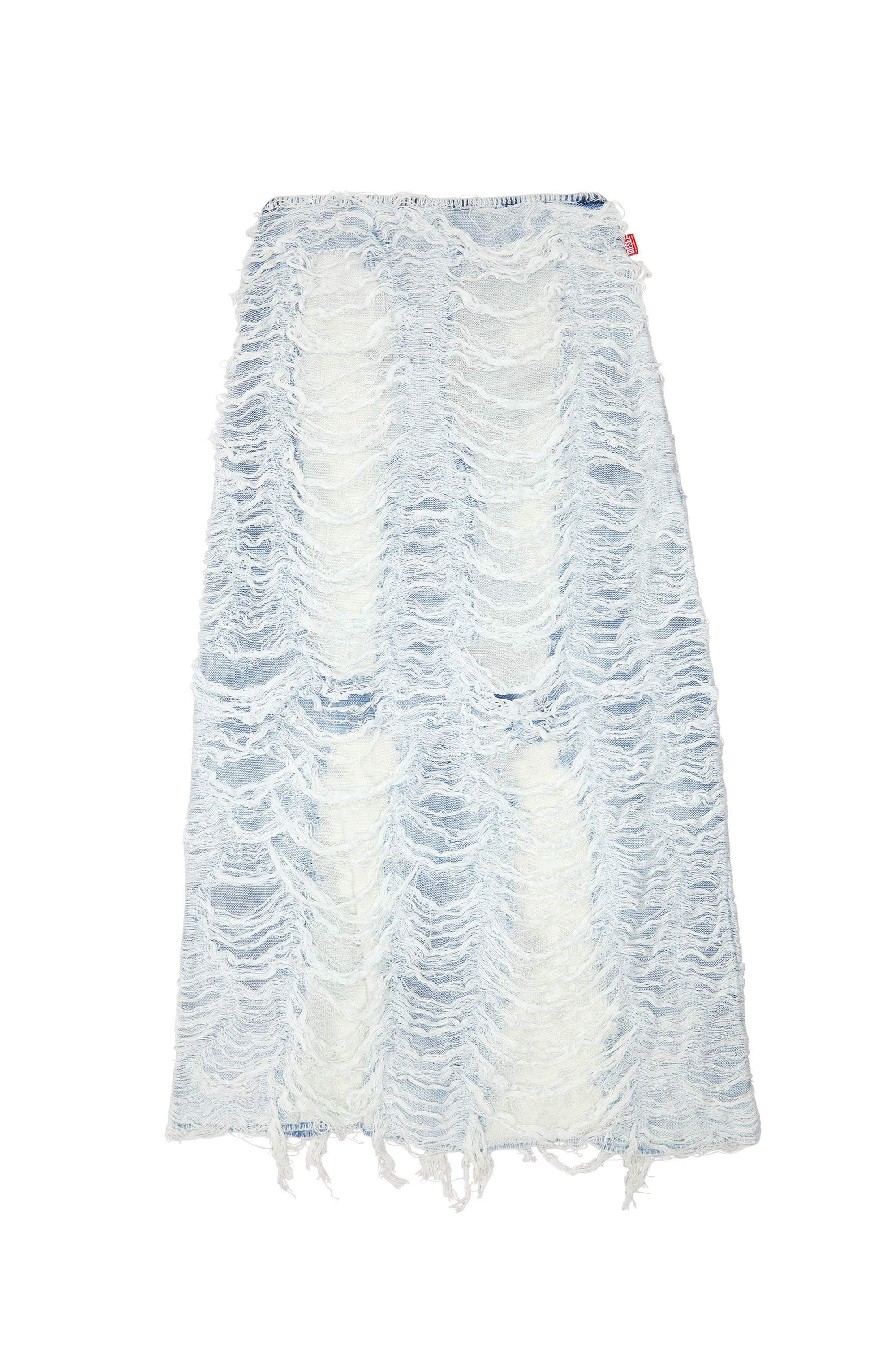 Diesel - M-FIAMMETTA, Woman Long column skirt in destroyed knit in Blue - Image 5