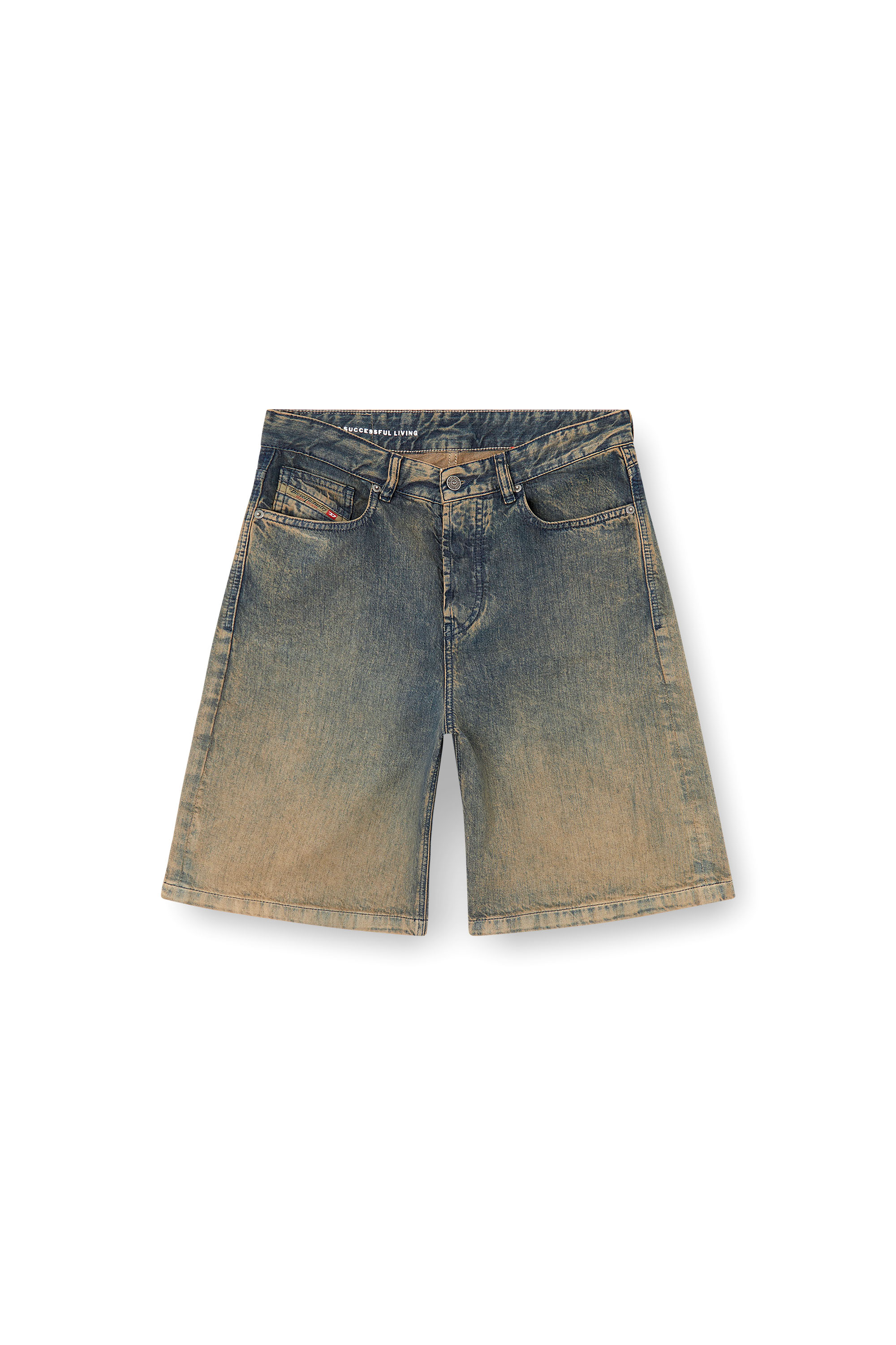 DE-SIRE-SHORT-S, Dark Blue Diesel - DE-SIRE-SHORT-S, Woman's Shorts in fluid shaded denim in Dark Blue - 2