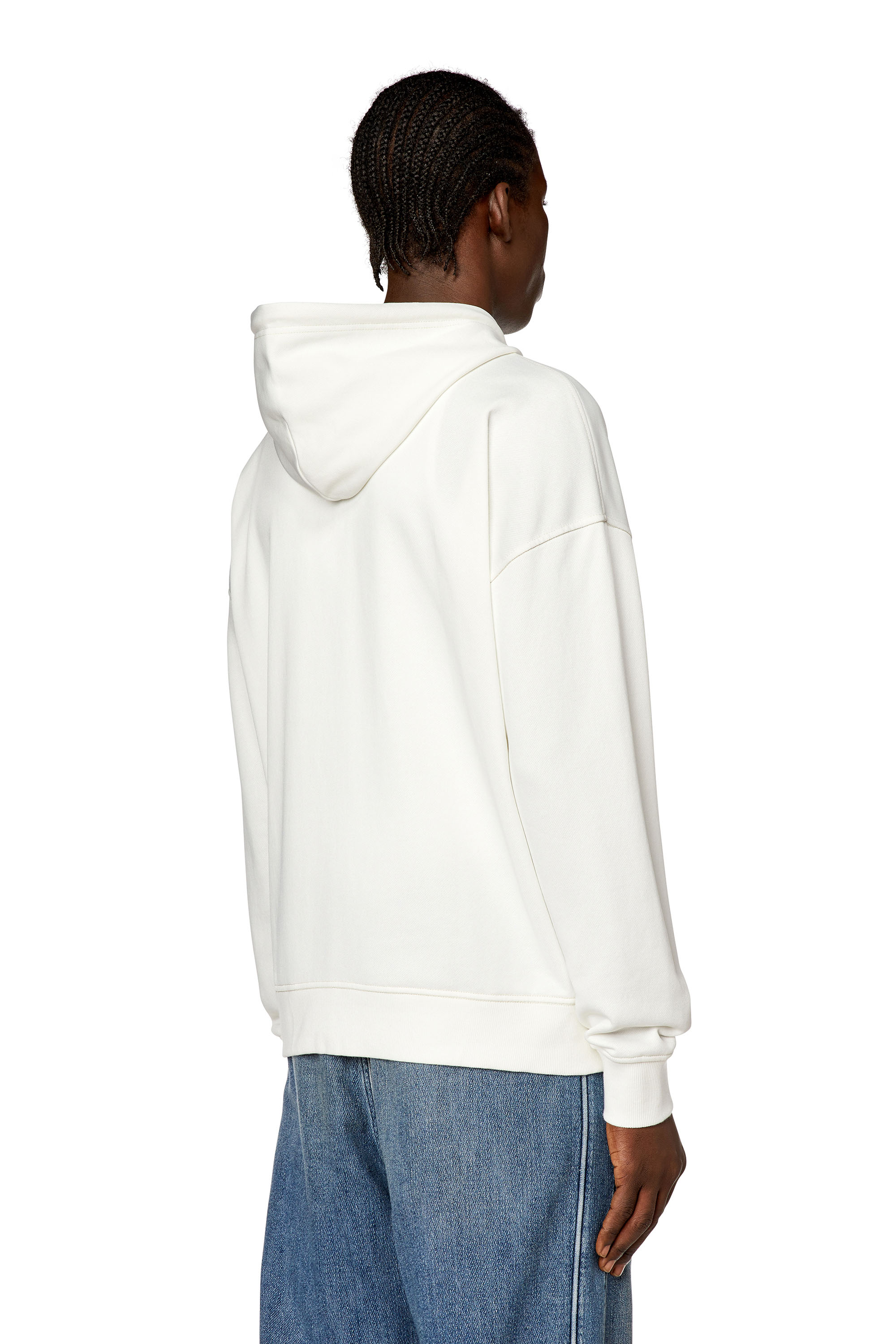 Diesel - S-ROBY-HOOD-ZIP-N1, Man Zip hoodie with embossed Oval D logo in White - Image 4
