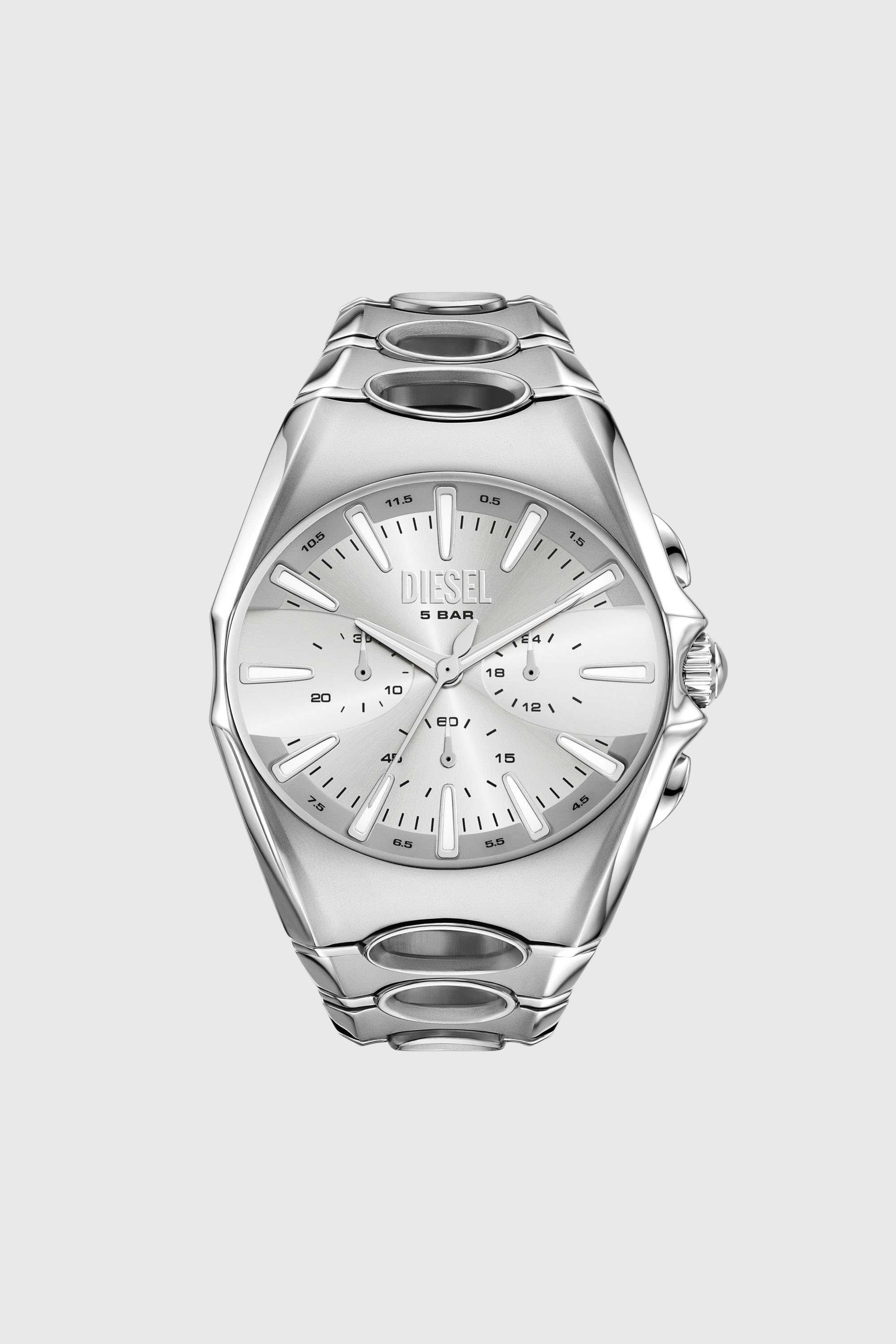 Diesel - DZ4694 WATCH, Man's D-Curve stainless steel watch in Silver - 1