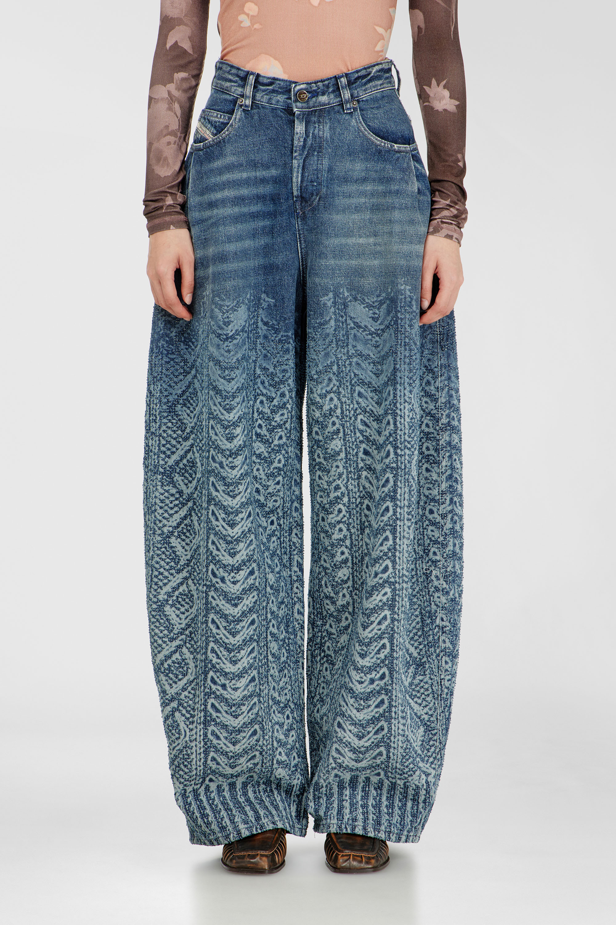 Diesel - Woman's Relaxed Jeans 1987 D-Khelz 007EV, Dark Blue - 1