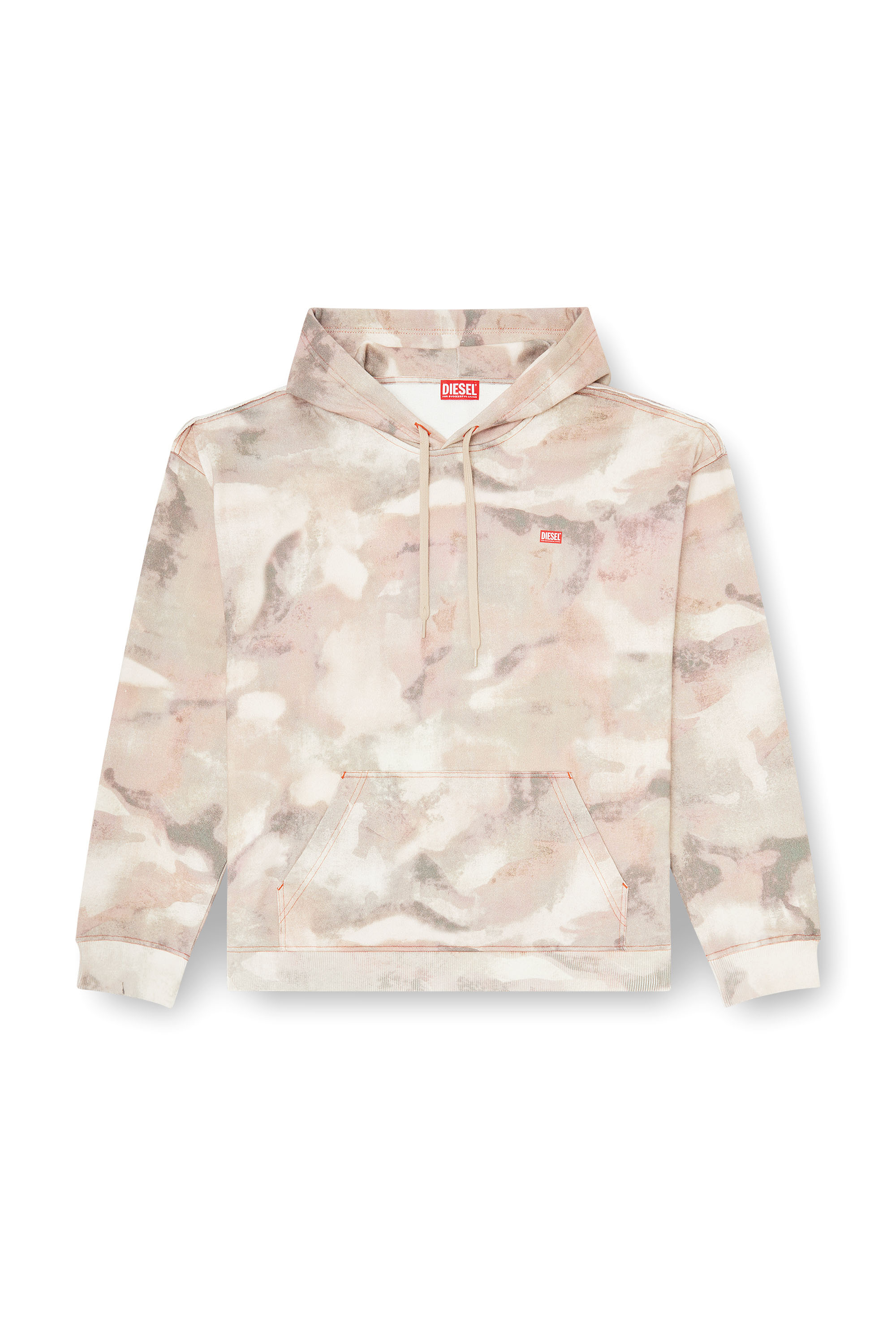 Diesel - S-BOXT-HOOD-V1, Man's Hoodie in camouflage-print organic cotton in Beige - 3