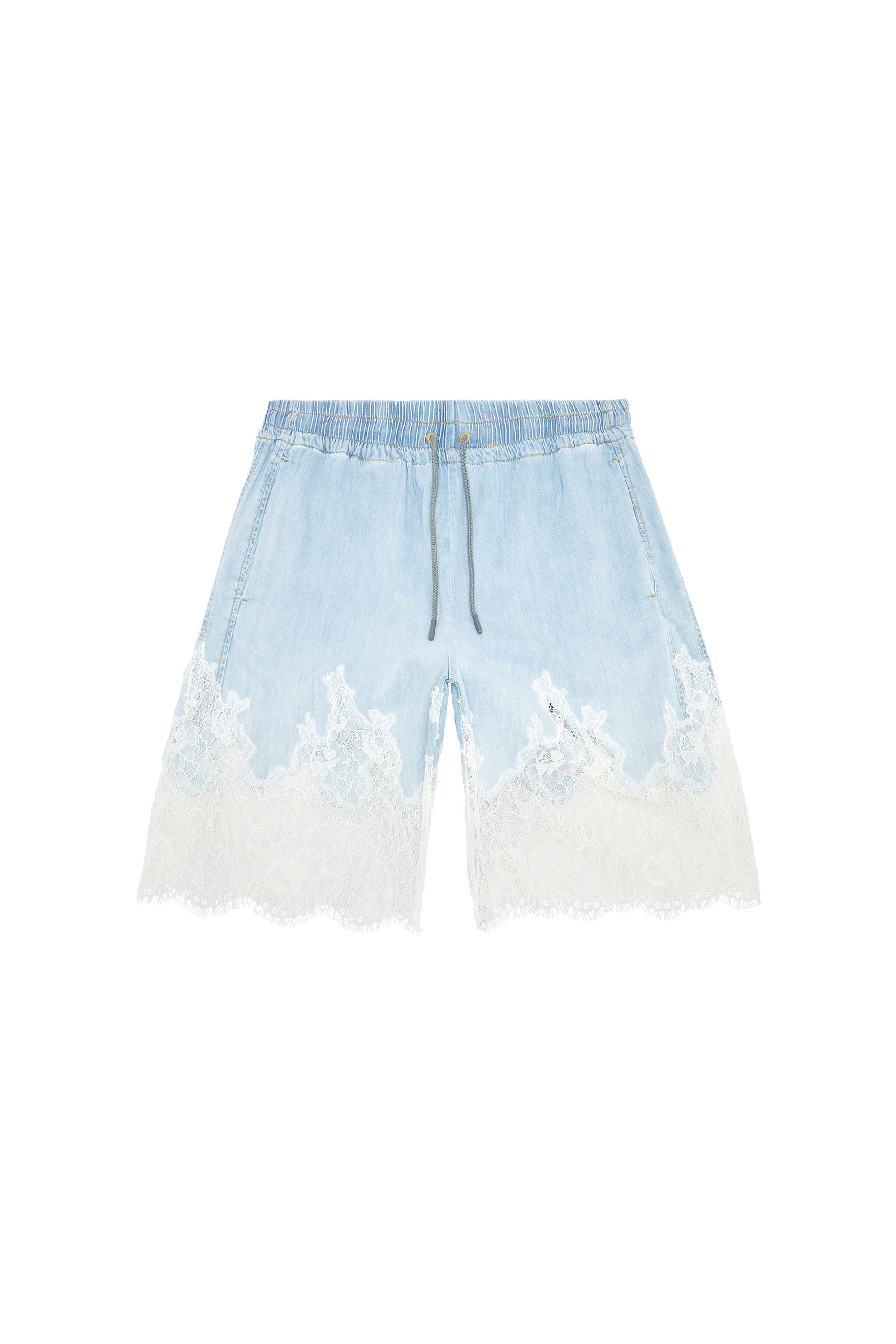 Diesel - DE-MALKIA-S, Woman Bermuda shorts in denim and lace in Blue - Image 5