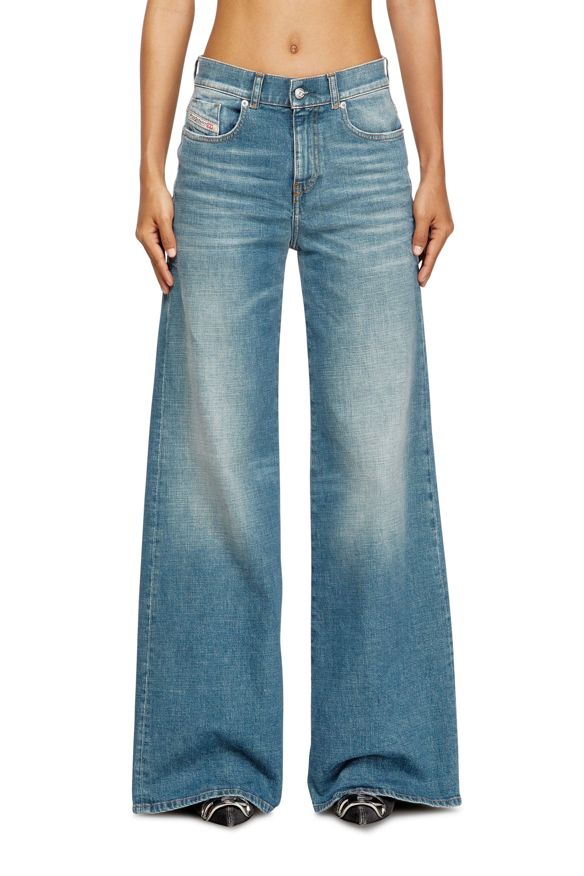Flare Jeans 1978 D-Akemi 09M58, Medium blue Diesel - Woman's Flare Jeans 1978 D-Akemi 09M58, Medium blue - 3