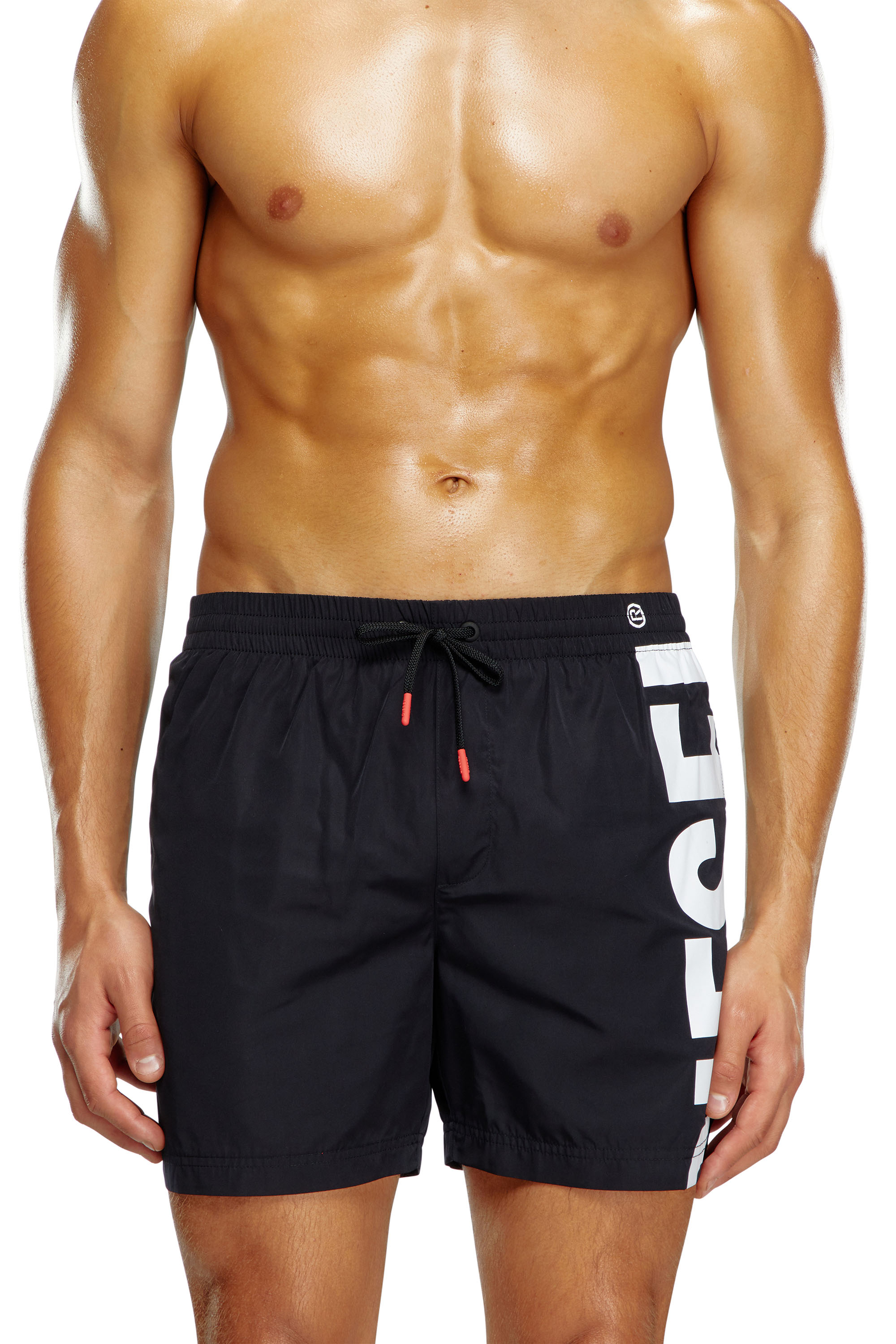 Diesel - BMBX-RIO-41, Man Board shorts with side logo print in Black - Image 2