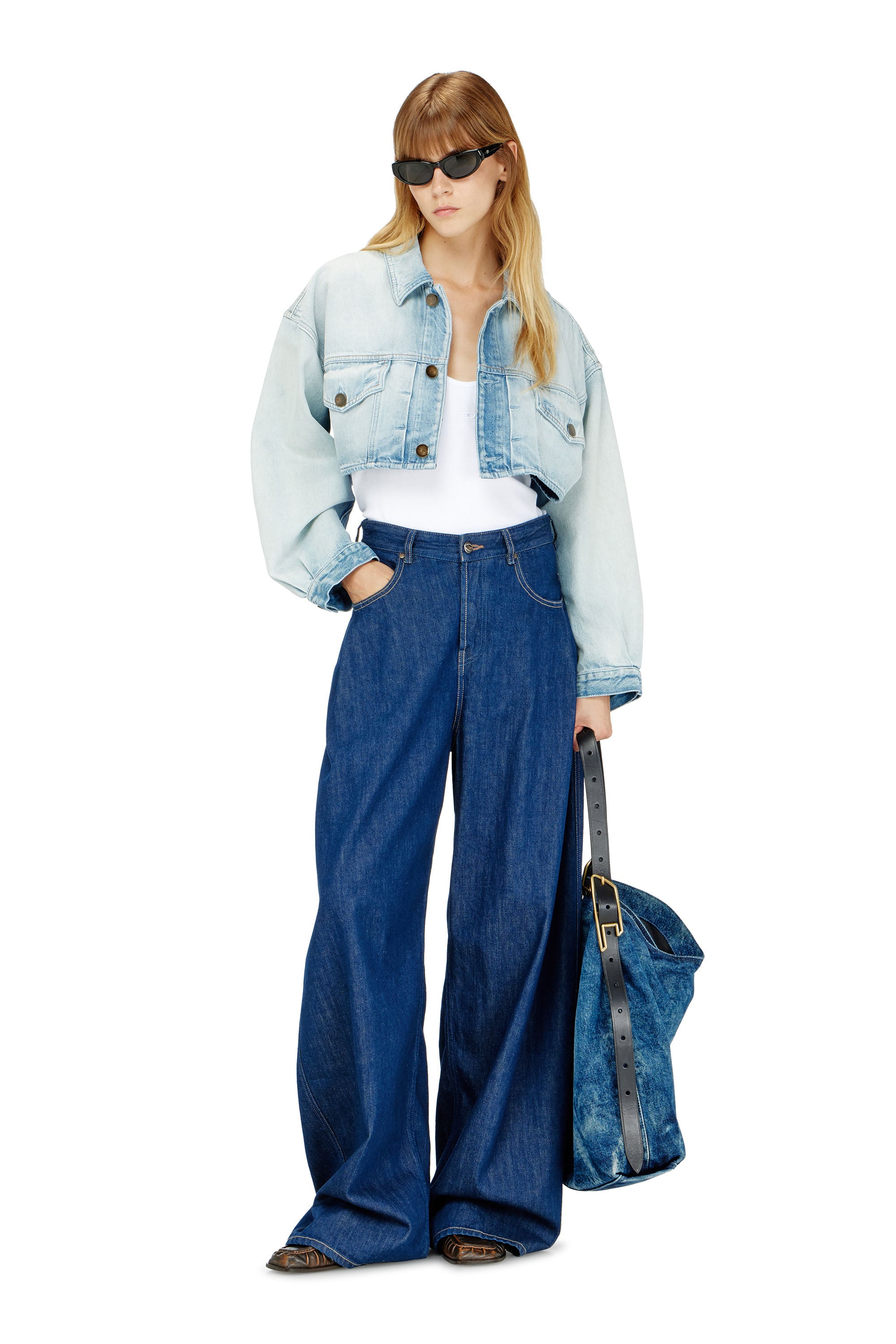 Diesel - T-IPSYA-LKDS, Woman's Ribbed tank top with Oval D in White - 2