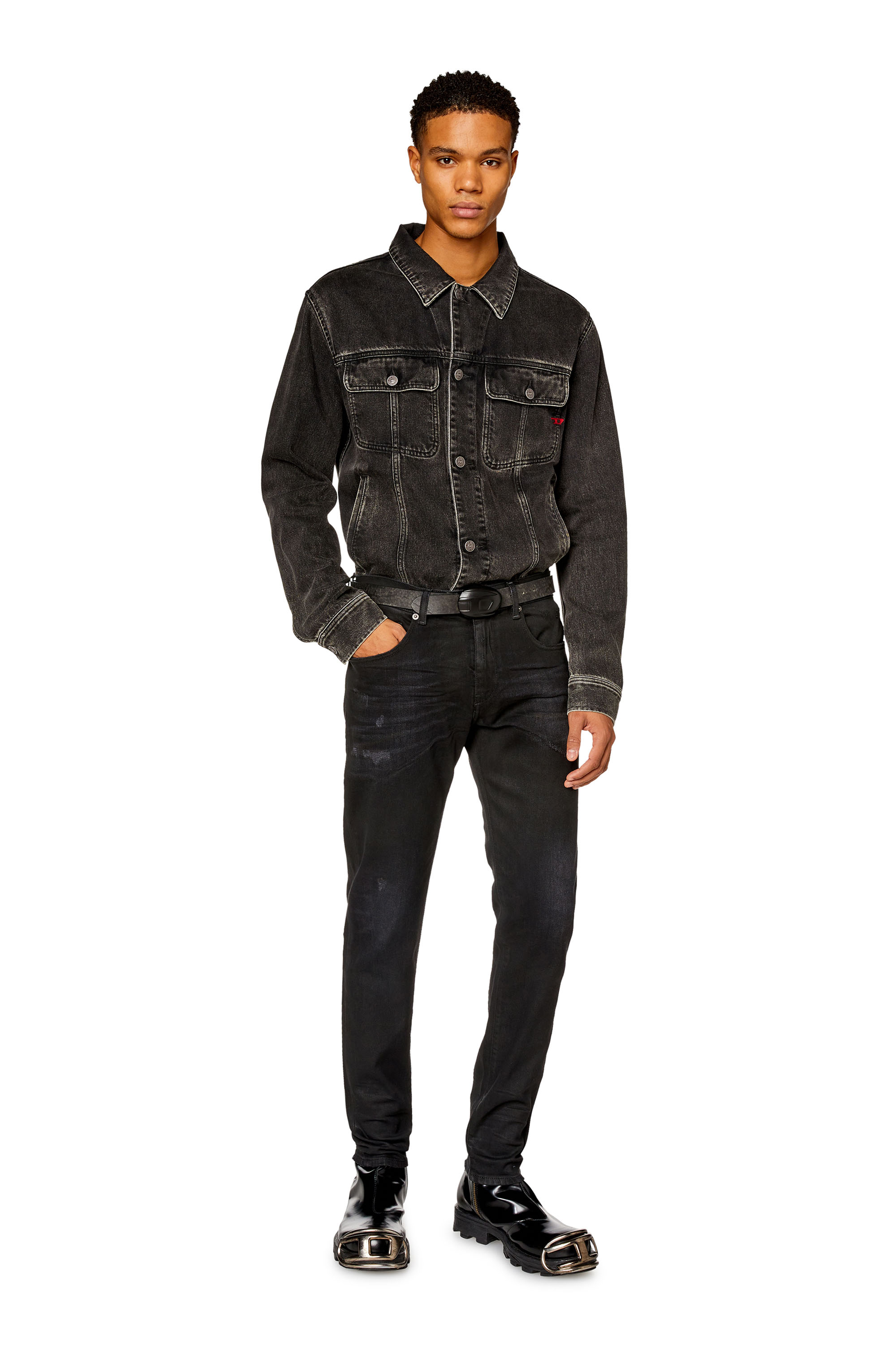 Diesel - Man Slim Jeans 2019 D-Strukt 09I19, Black/Dark grey - Image 1