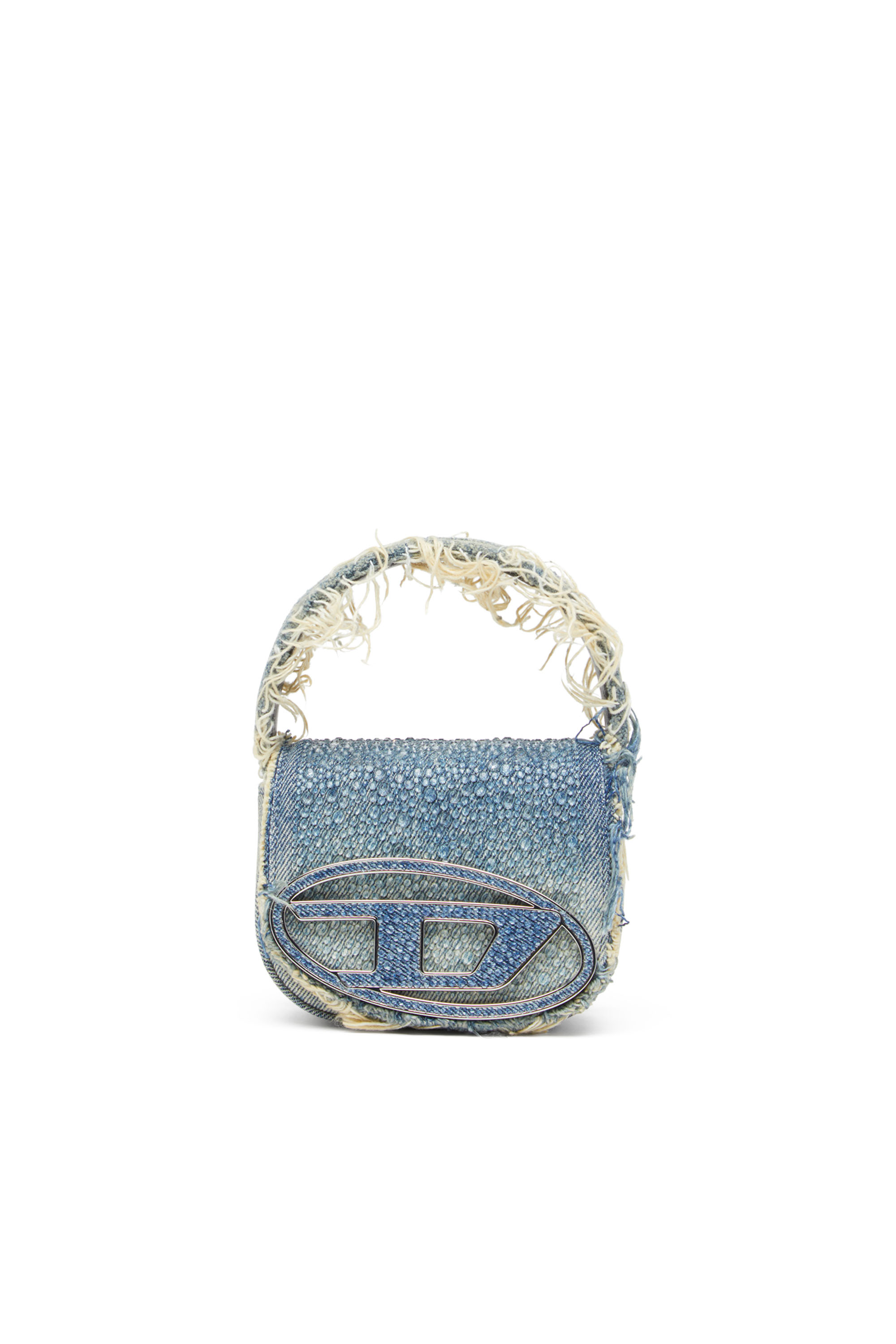 Diesel - 1DR XS, Woman's 1DR XS-Iconic mini bag in denim and crystals in Blue - 2