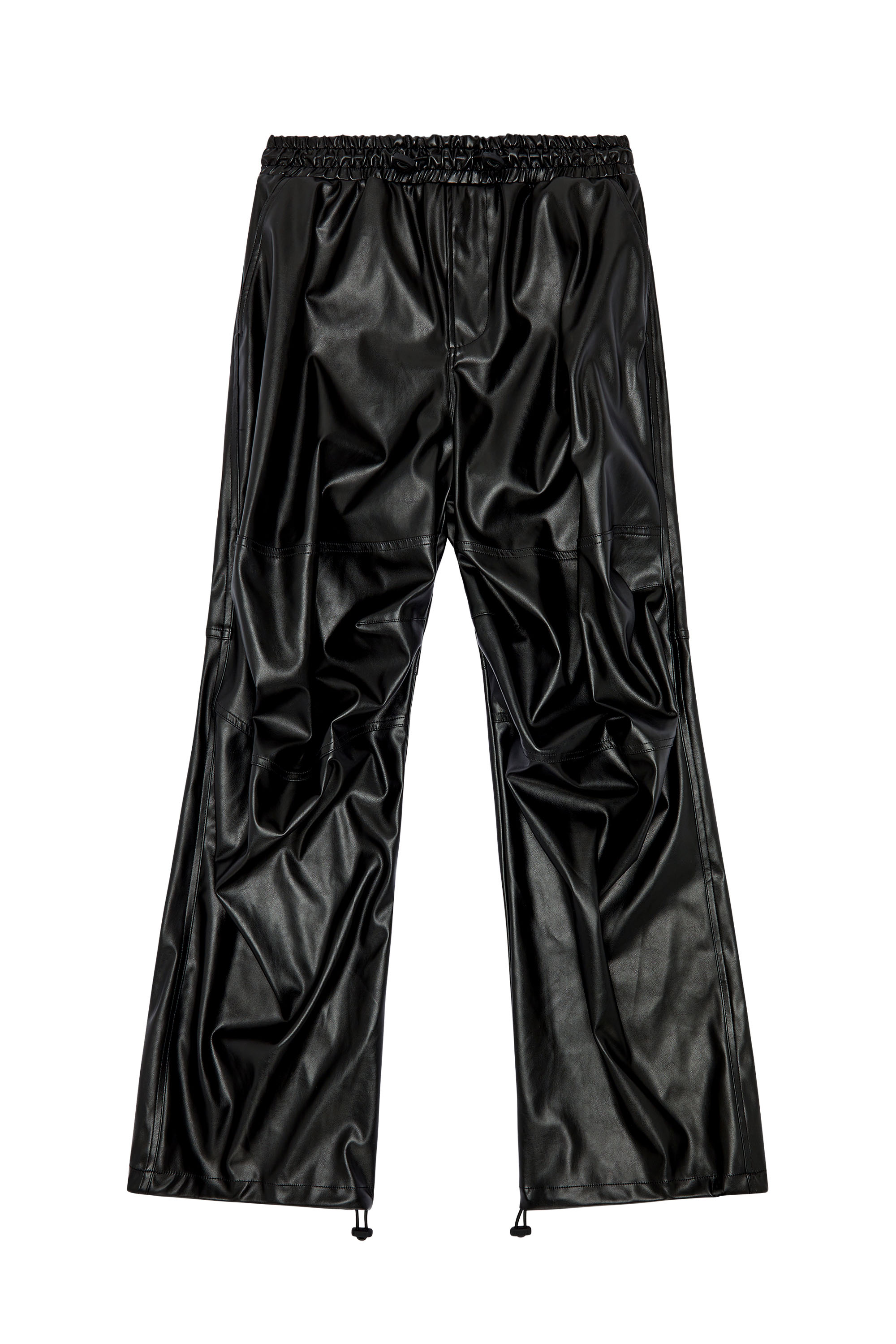 Diesel - P-MARTY-LTHF, Woman Oversized cargo pants in coated fabric in Black - Image 3