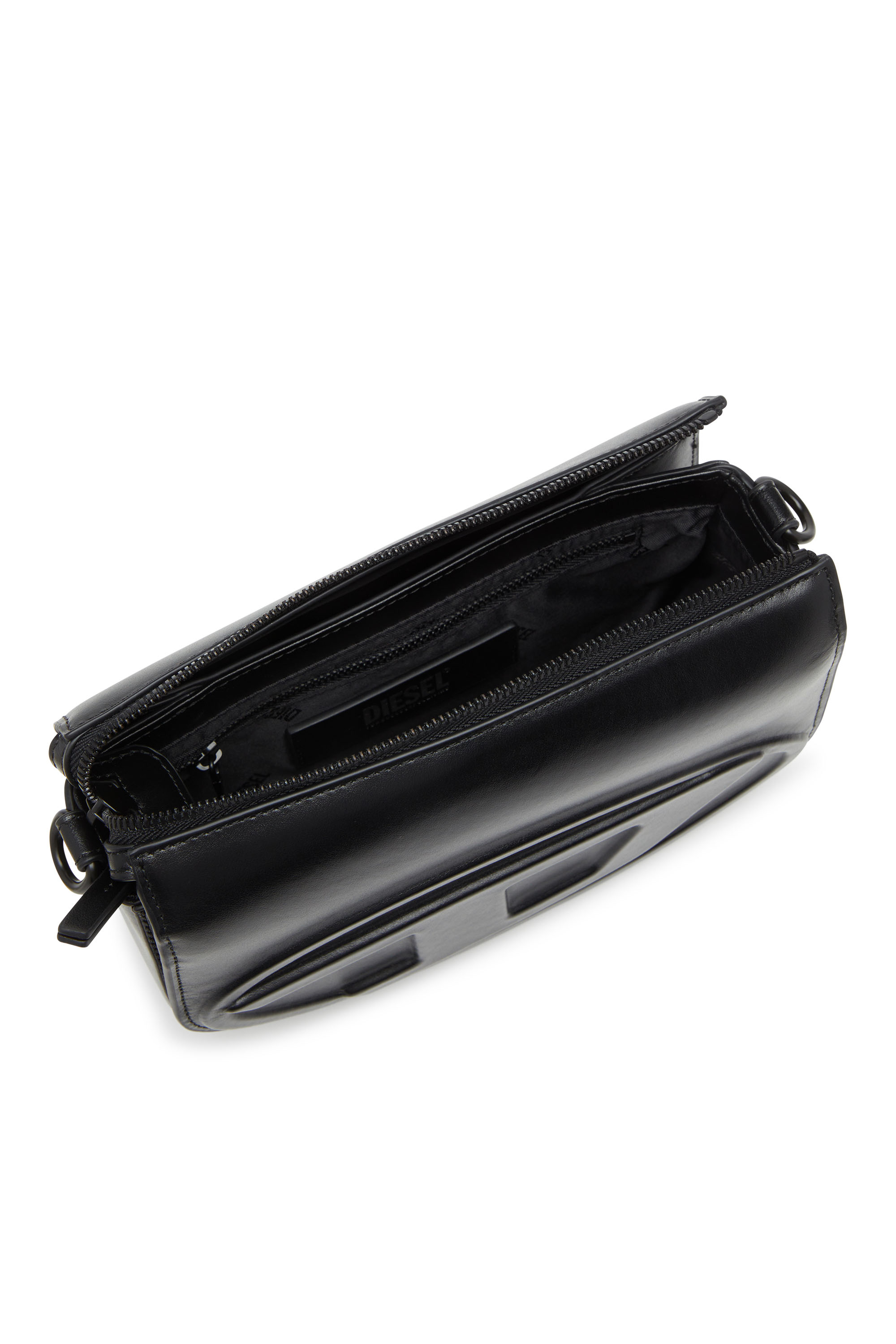 Diesel - 1DR CAMERA BAG, Unisex's 1DR-Camera bag in premium leather in Black - 3