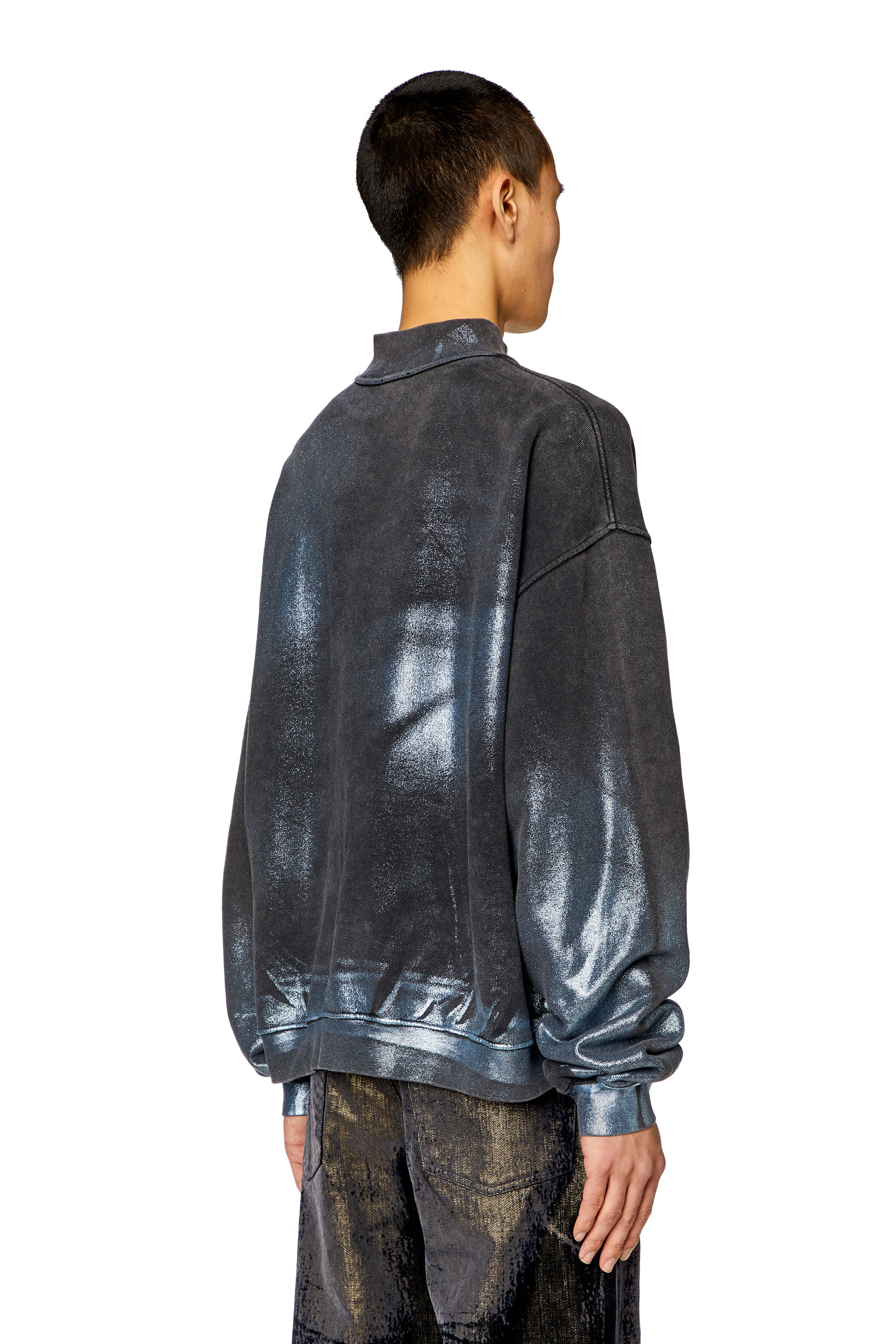 Diesel - F-ALEXAN, Man Faded metallic sweatshirt in Multicolor - Image 2